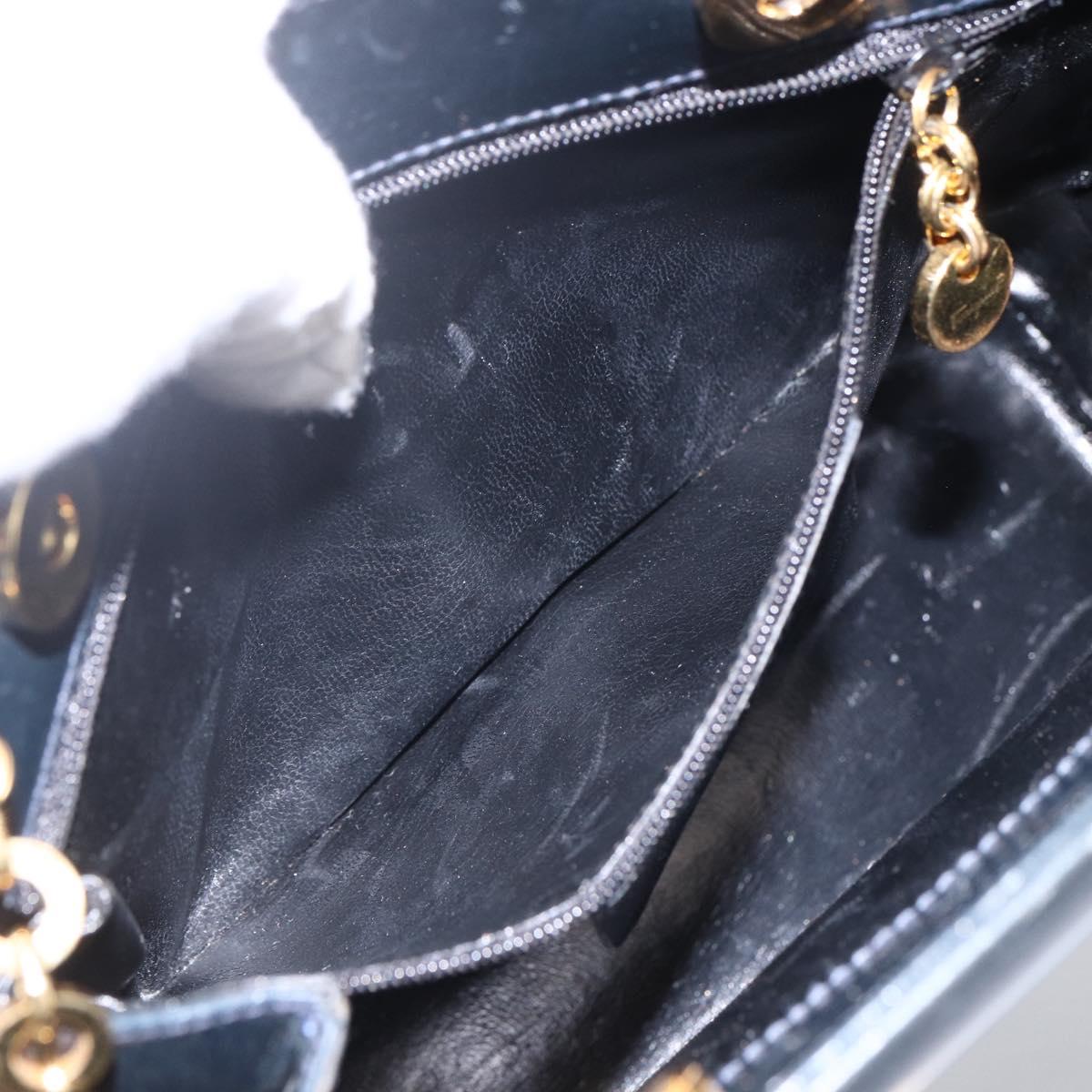Salvatore Ferragamo Shoulder Bag Leather Navy Gold Auth bs33630