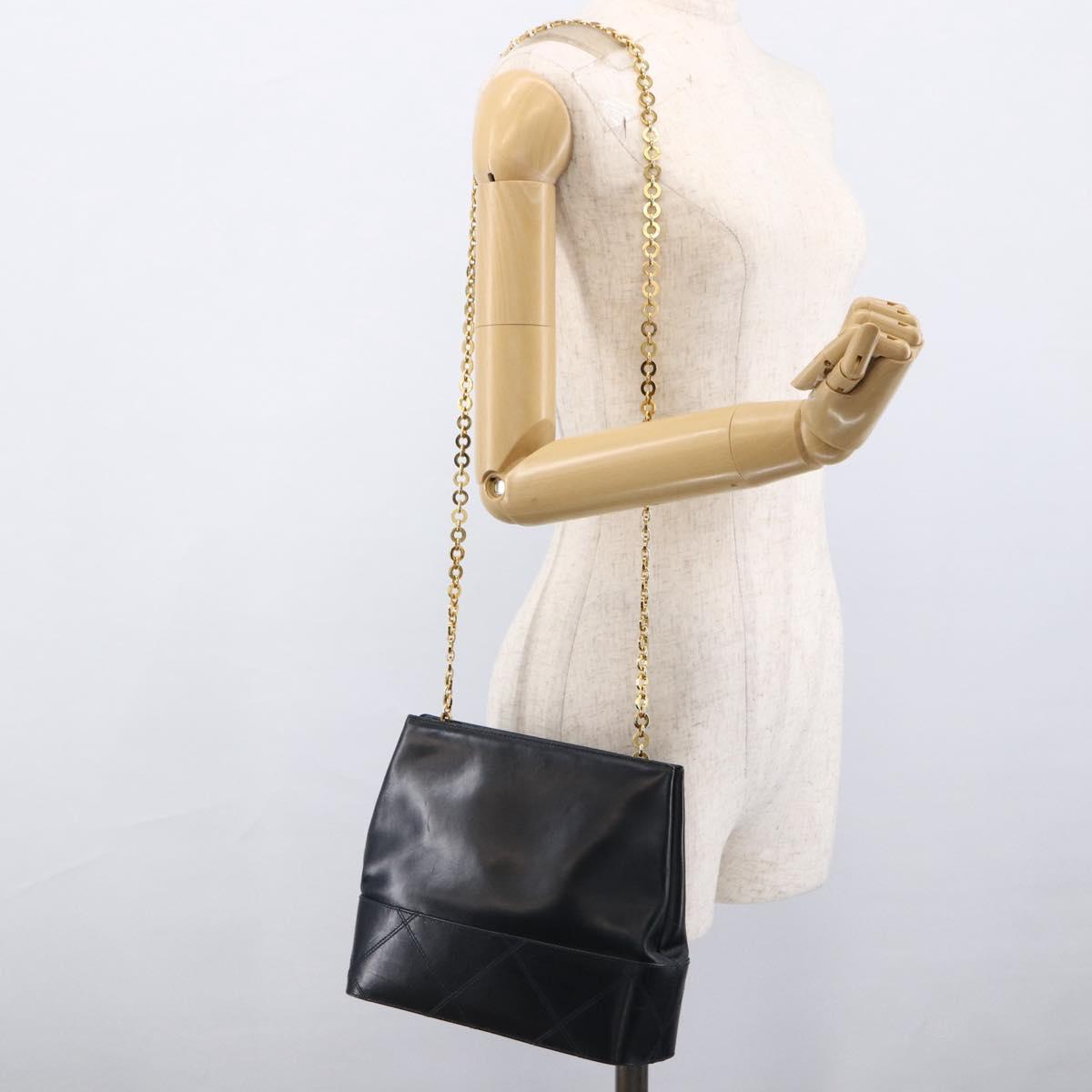 Salvatore Ferragamo Shoulder Bag Leather Navy Gold Auth bs33630