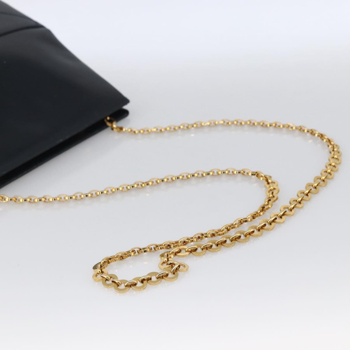 Salvatore Ferragamo Shoulder Bag Leather Navy Gold Auth bs33630