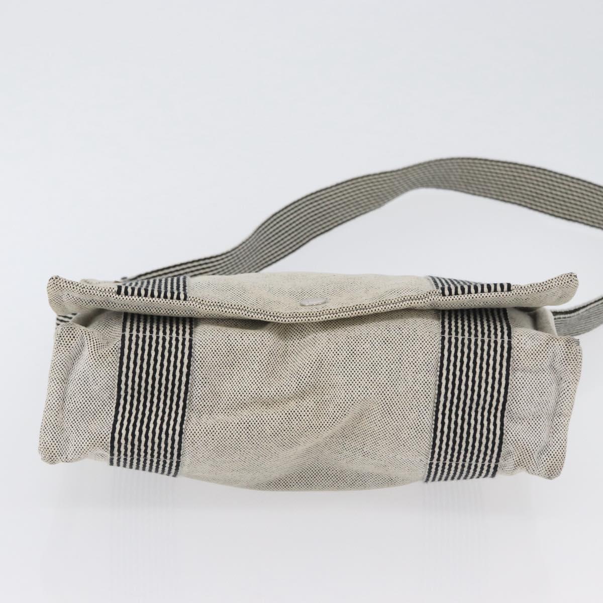 HERMES Fourre Tout Bassas PM Shoulder Bag Canvas Gray Auth bs33632