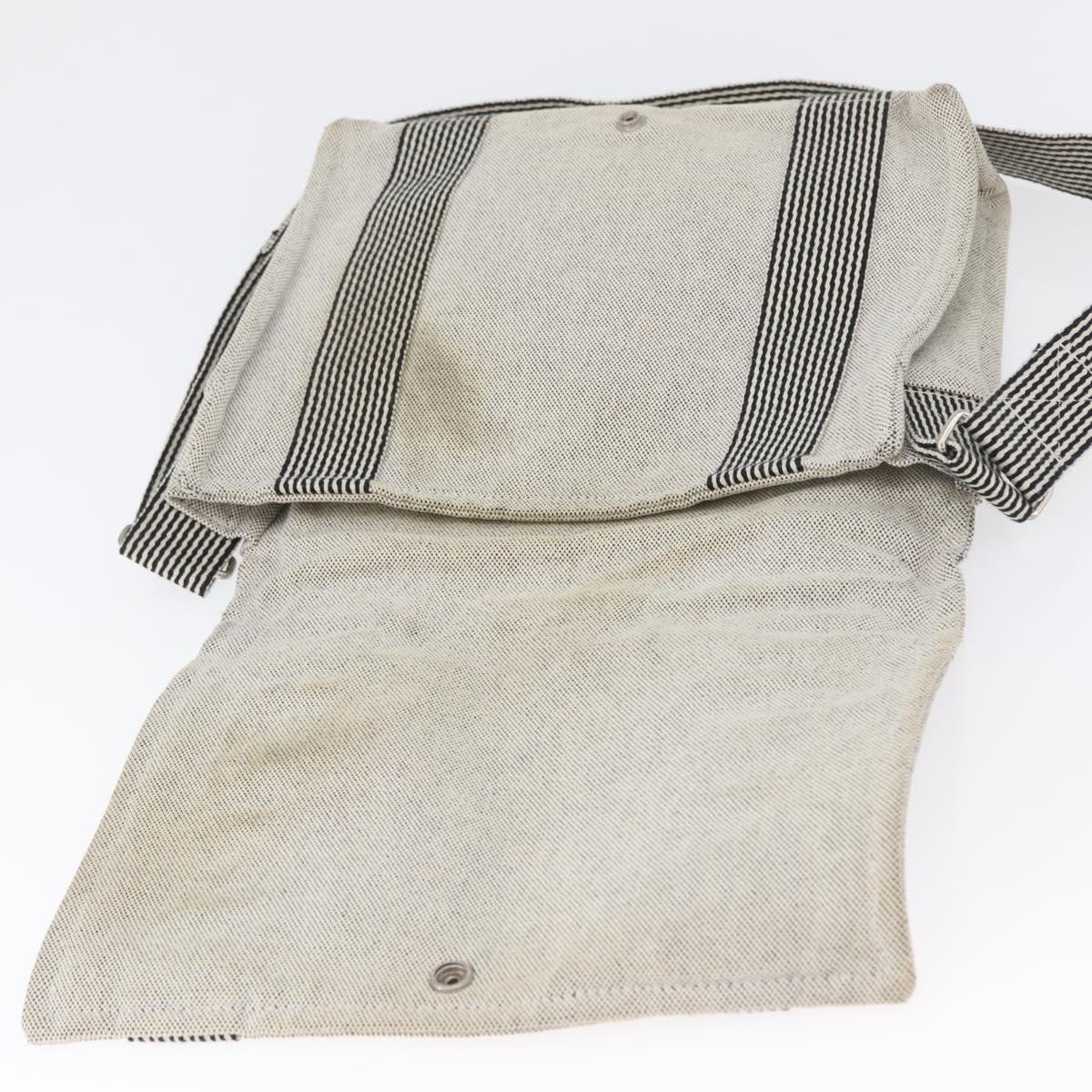 HERMES Fourre Tout Bassas PM Shoulder Bag Canvas Gray Auth bs33632