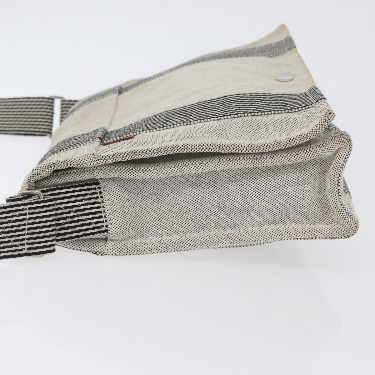 HERMES Fourre Tout Bassas PM Shoulder Bag Canvas Gray Auth bs33632