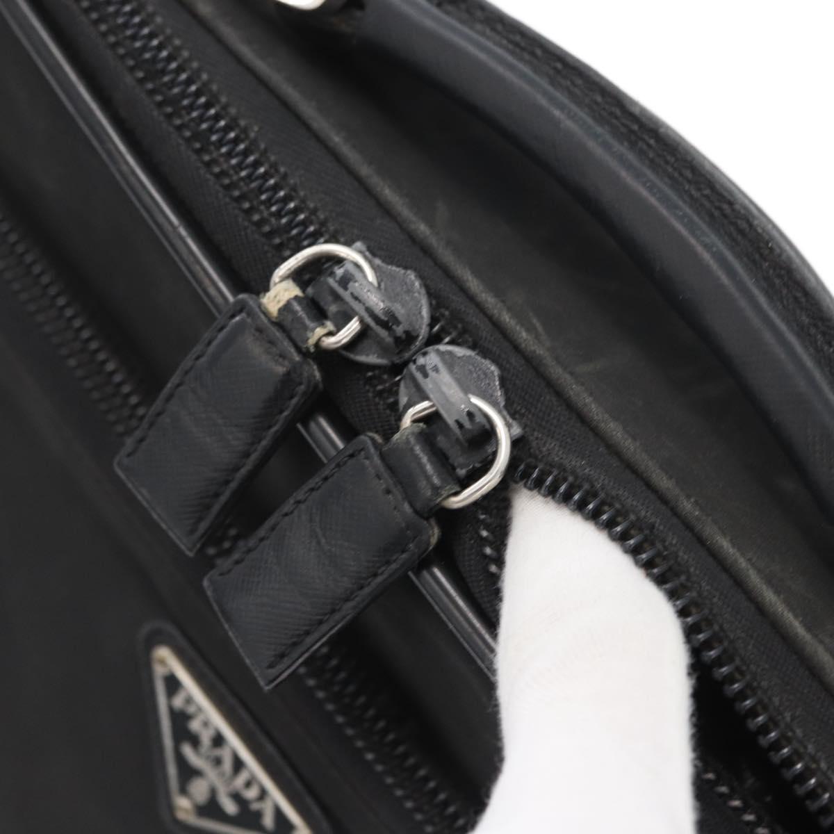 PRADA Shoulder Bag Nylon Black Silver Auth bs33652