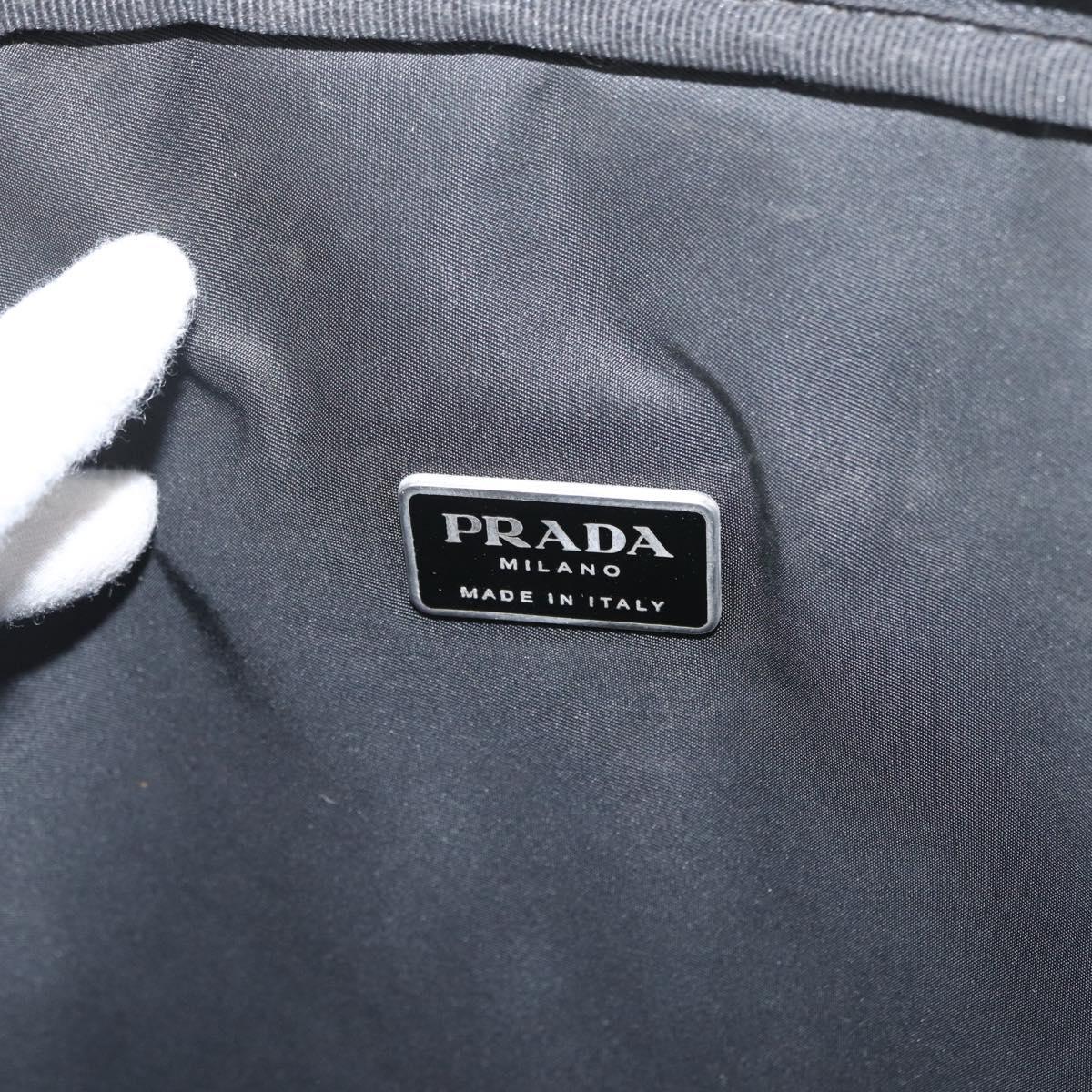 PRADA Shoulder Bag Nylon Black Silver Auth bs33652