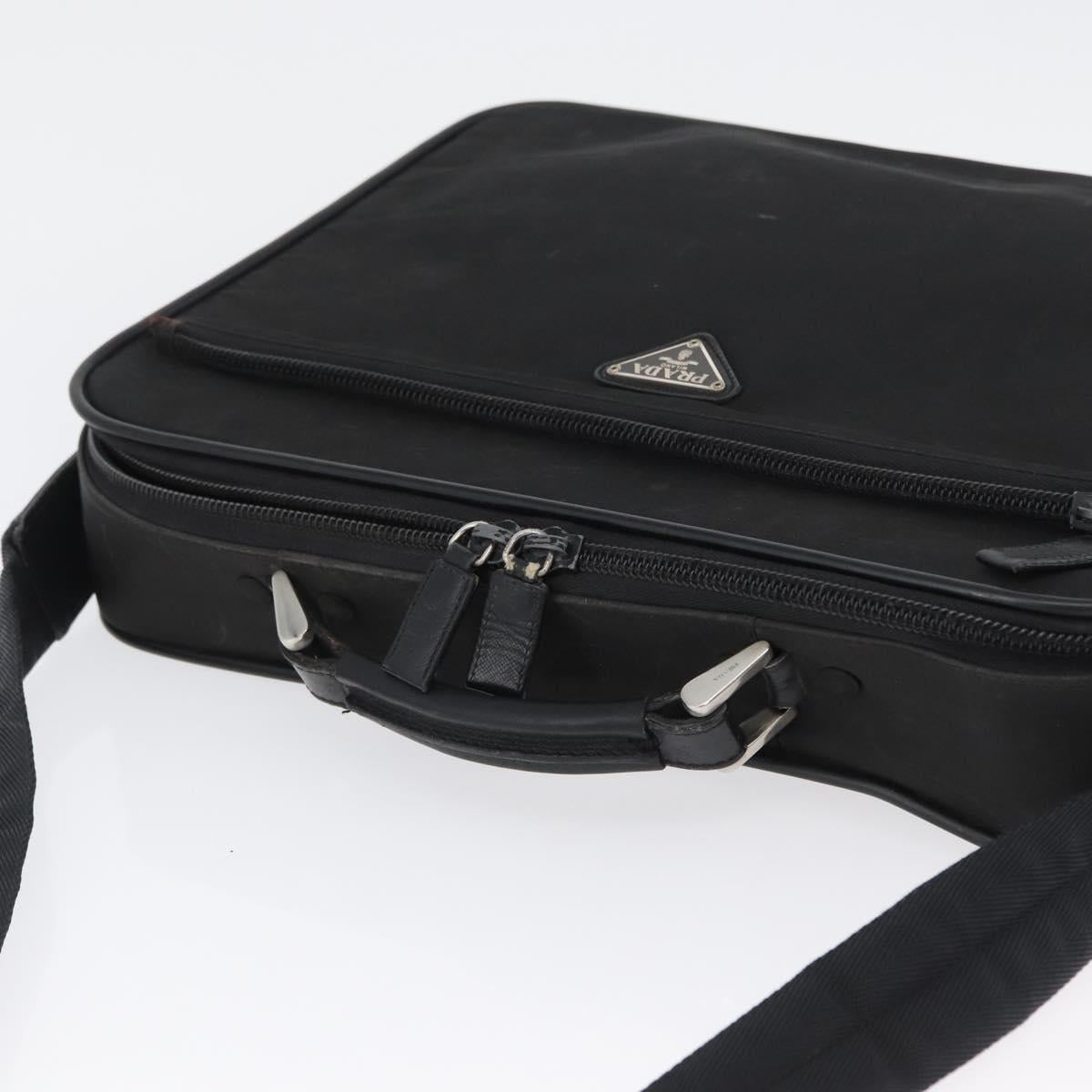 PRADA Shoulder Bag Nylon Black Silver Auth bs33652
