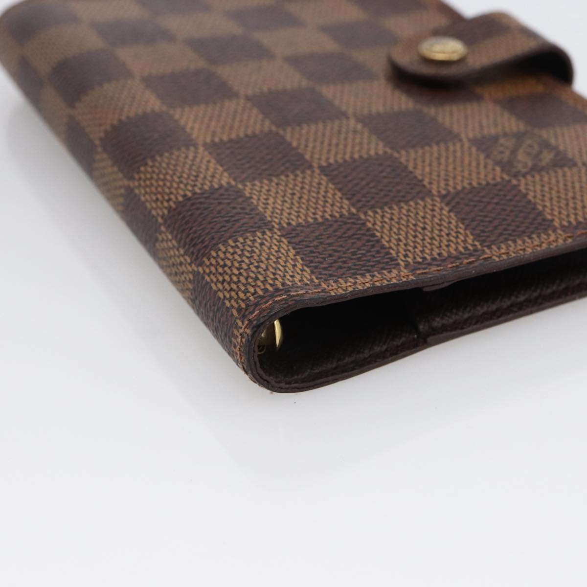 LOUIS VUITTON Damier Ebene Agenda PM Day Planner Cover R20700 LV Auth bs33665
