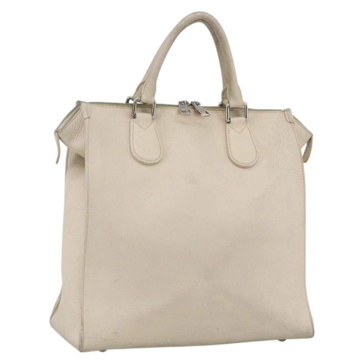 LOUIS VUITTON Cabanaxos Hand Bag Leather White M95887 LV Auth bs33670