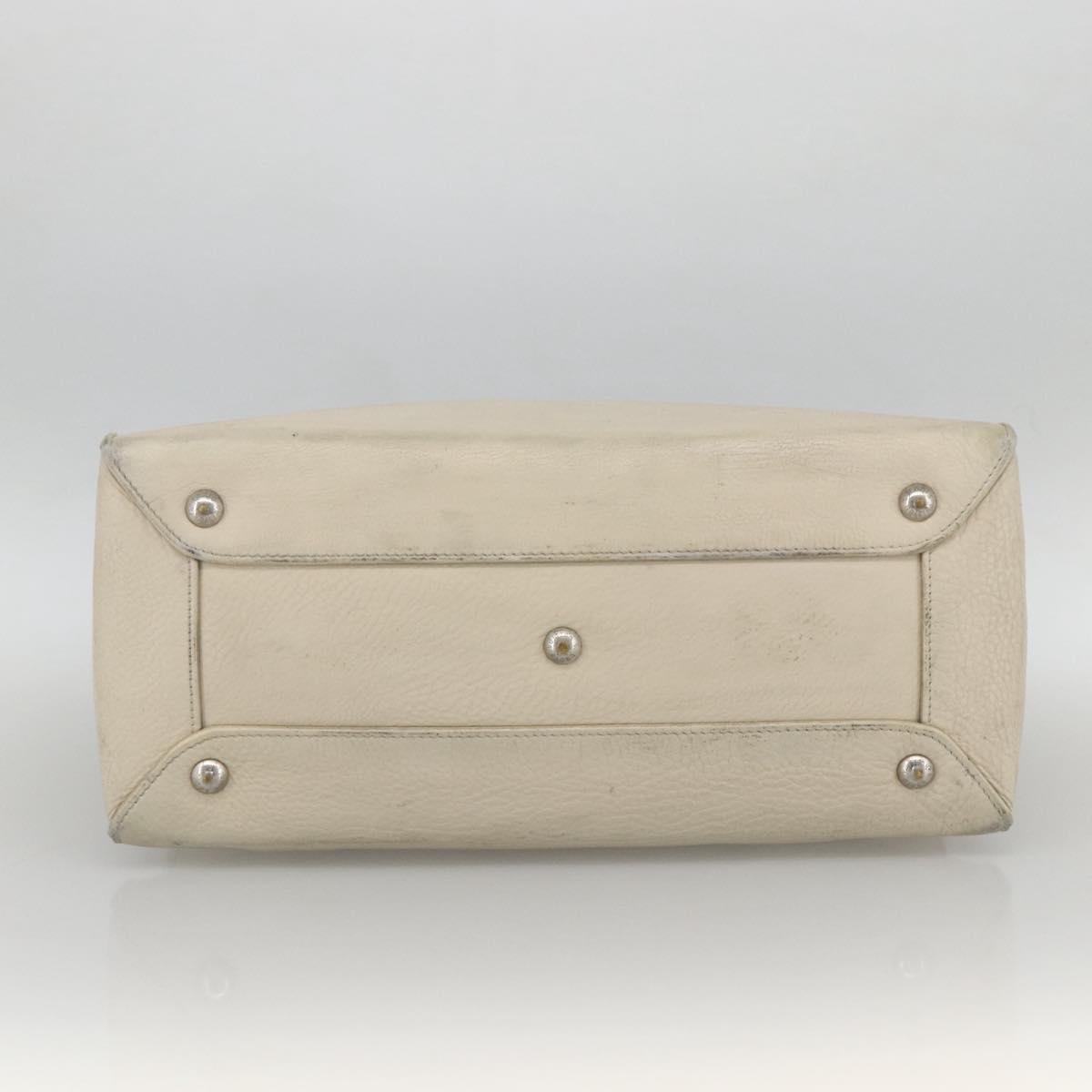LOUIS VUITTON Cabanaxos Hand Bag Leather White M95887 LV Auth bs33670