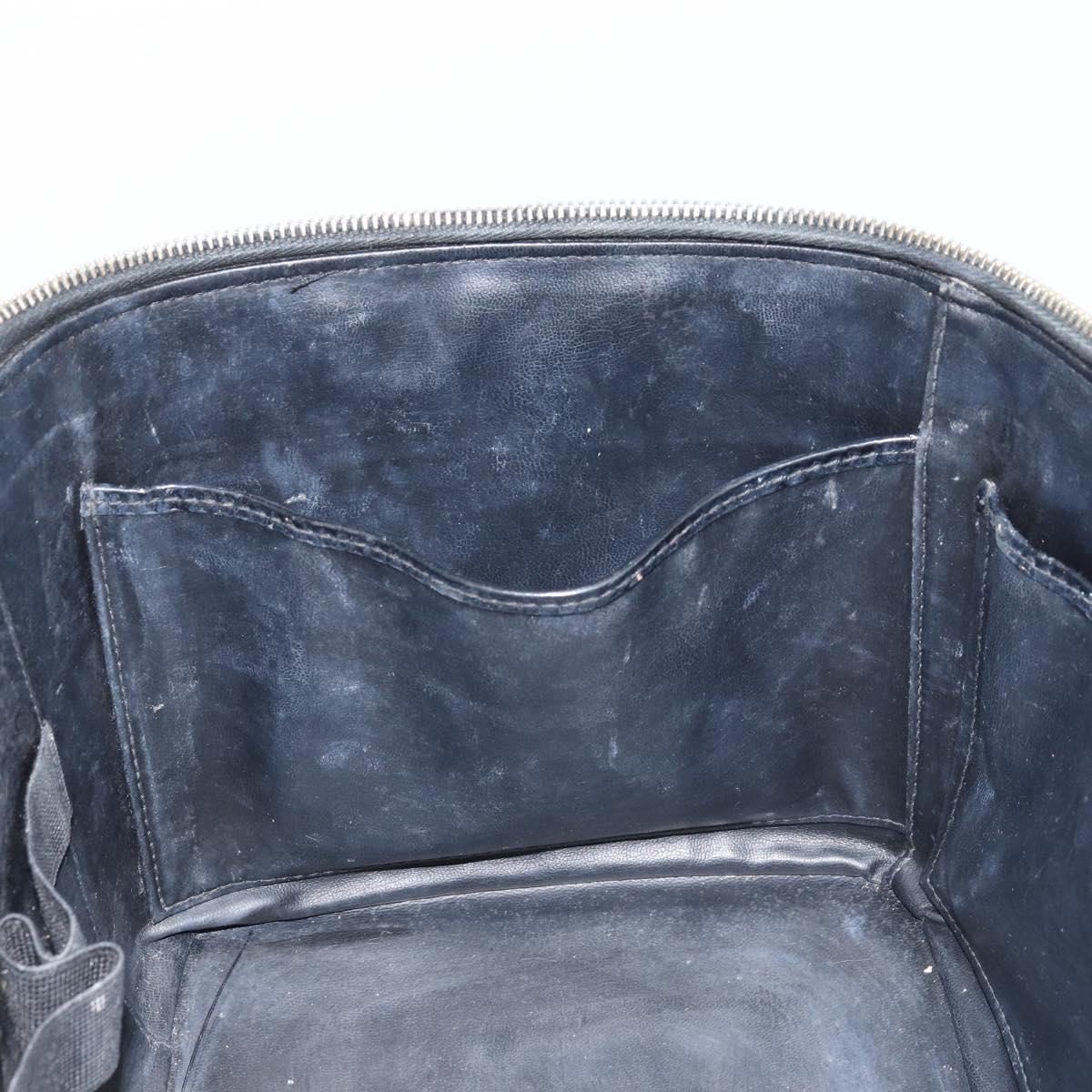CHANEL Vanity Pouch Patent leather Black Gold CC Auth bs33674