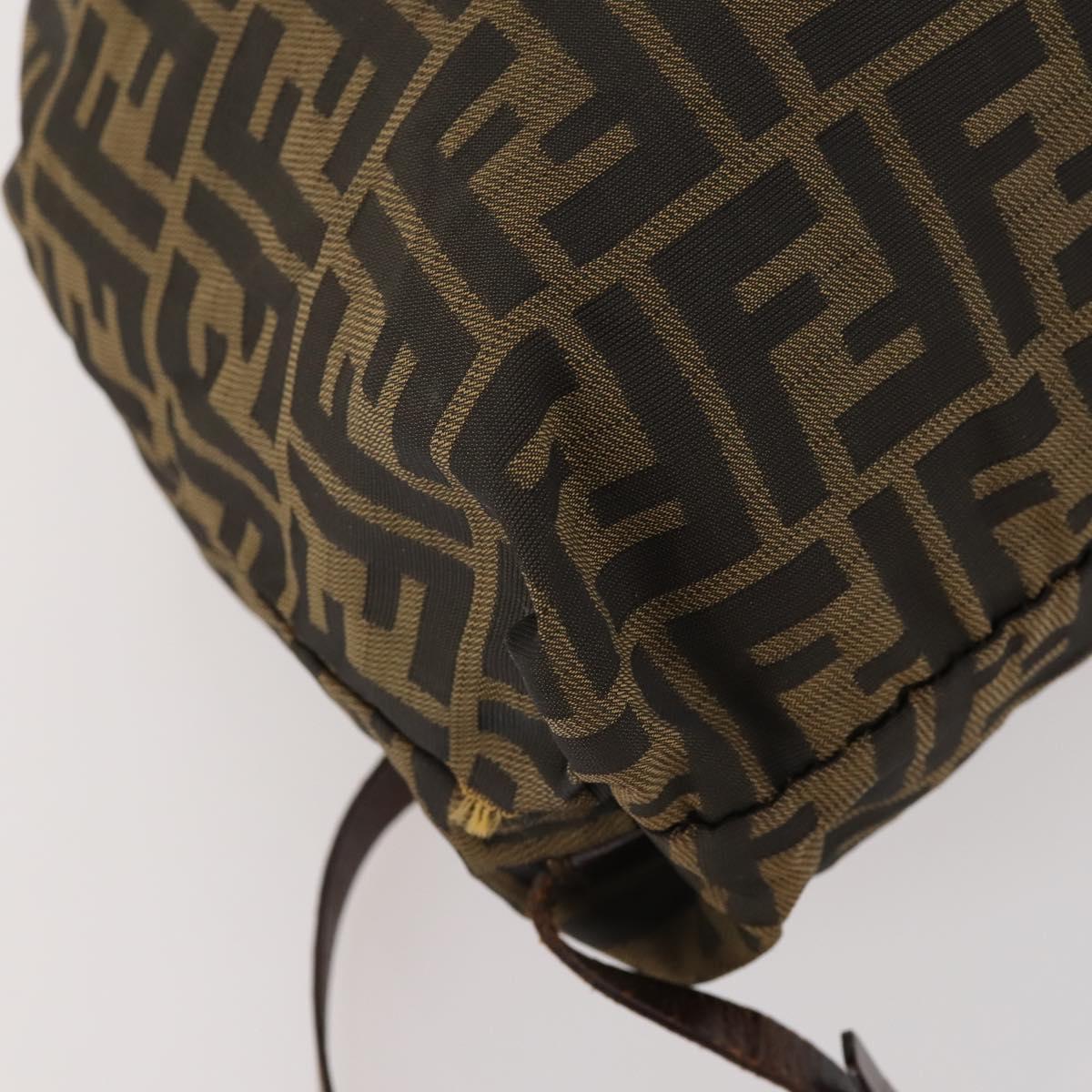 FENDI Zucca Canvas Backpack Brown Black Auth bs33678