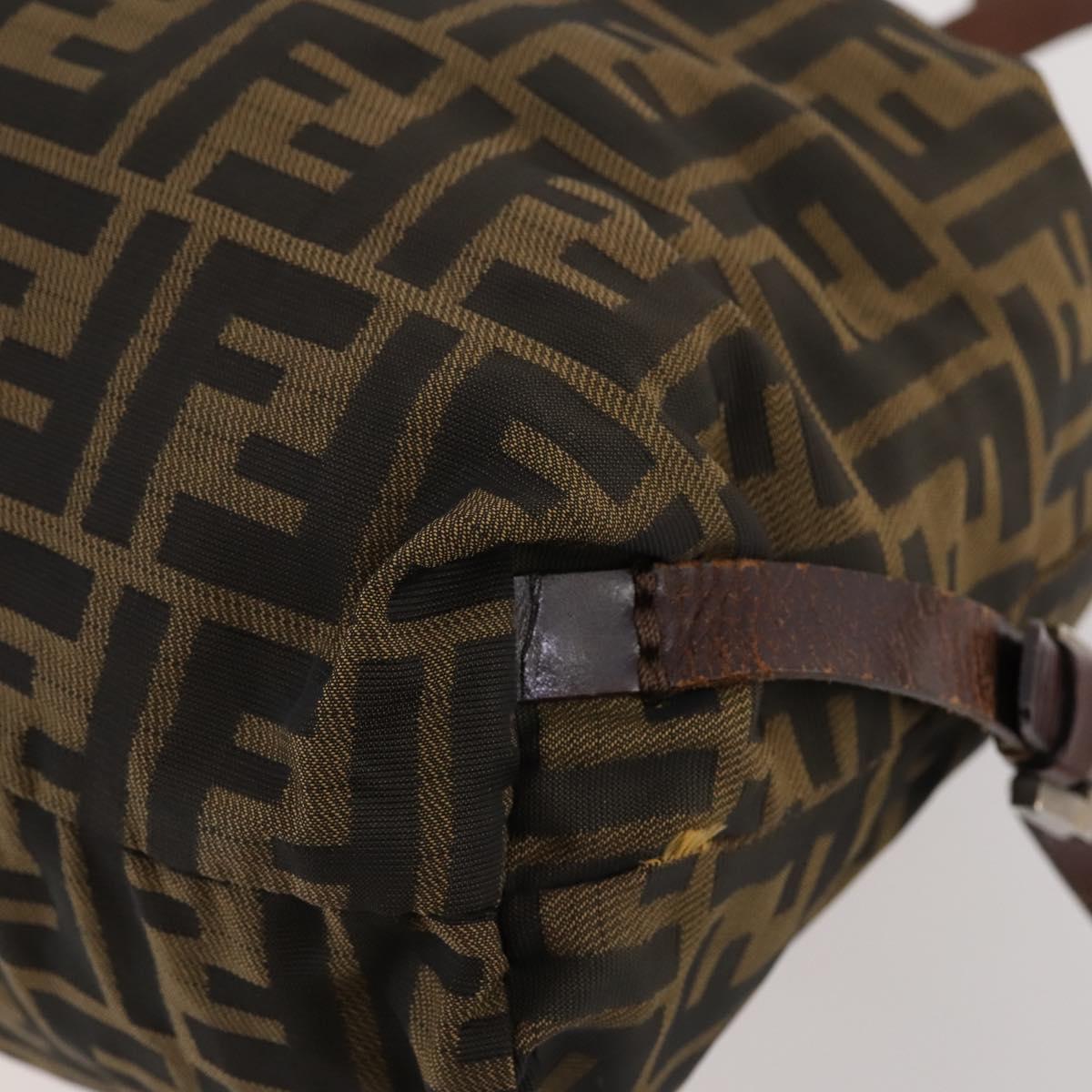 FENDI Zucca Canvas Backpack Brown Black Auth bs33678