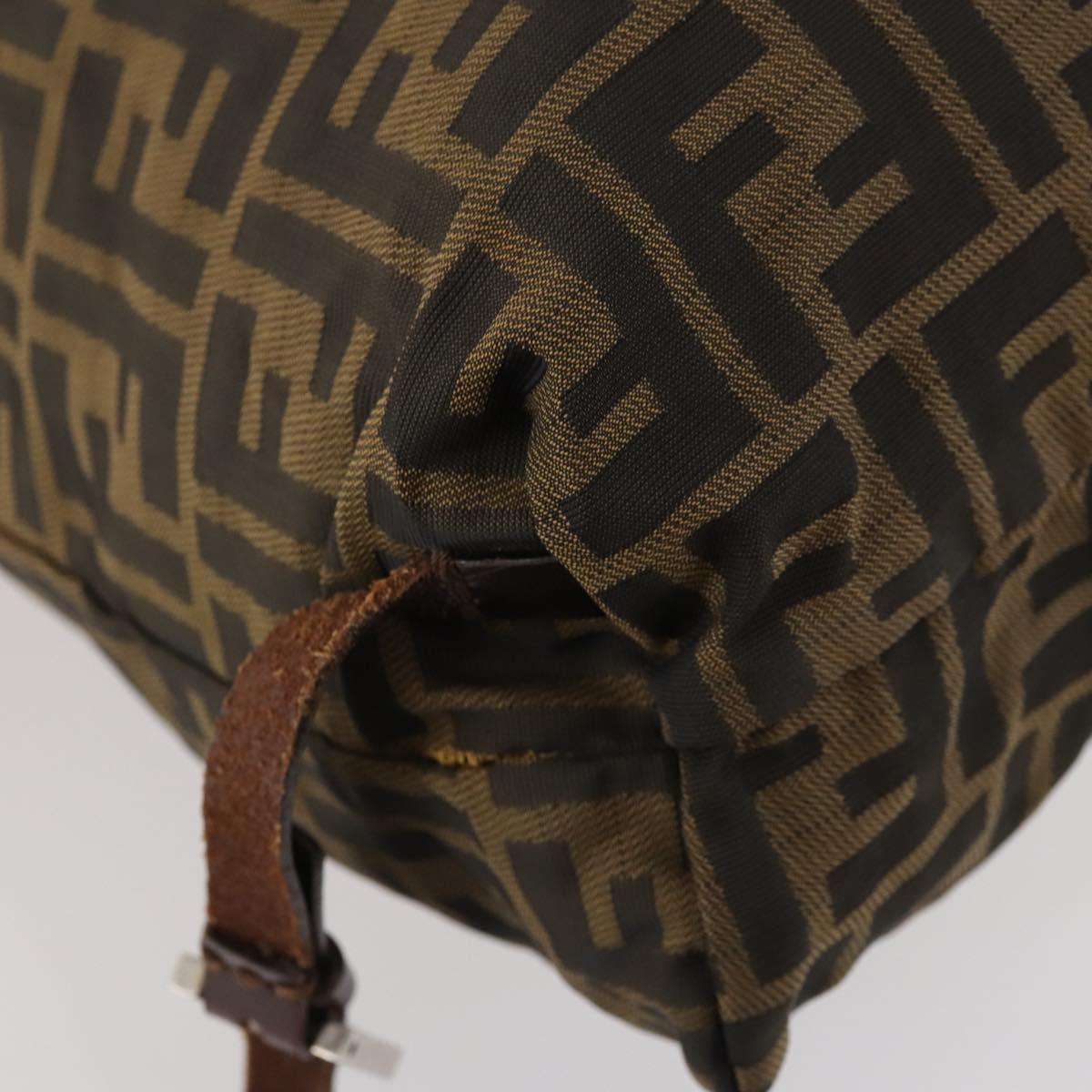 FENDI Zucca Canvas Backpack Brown Black Auth bs33678