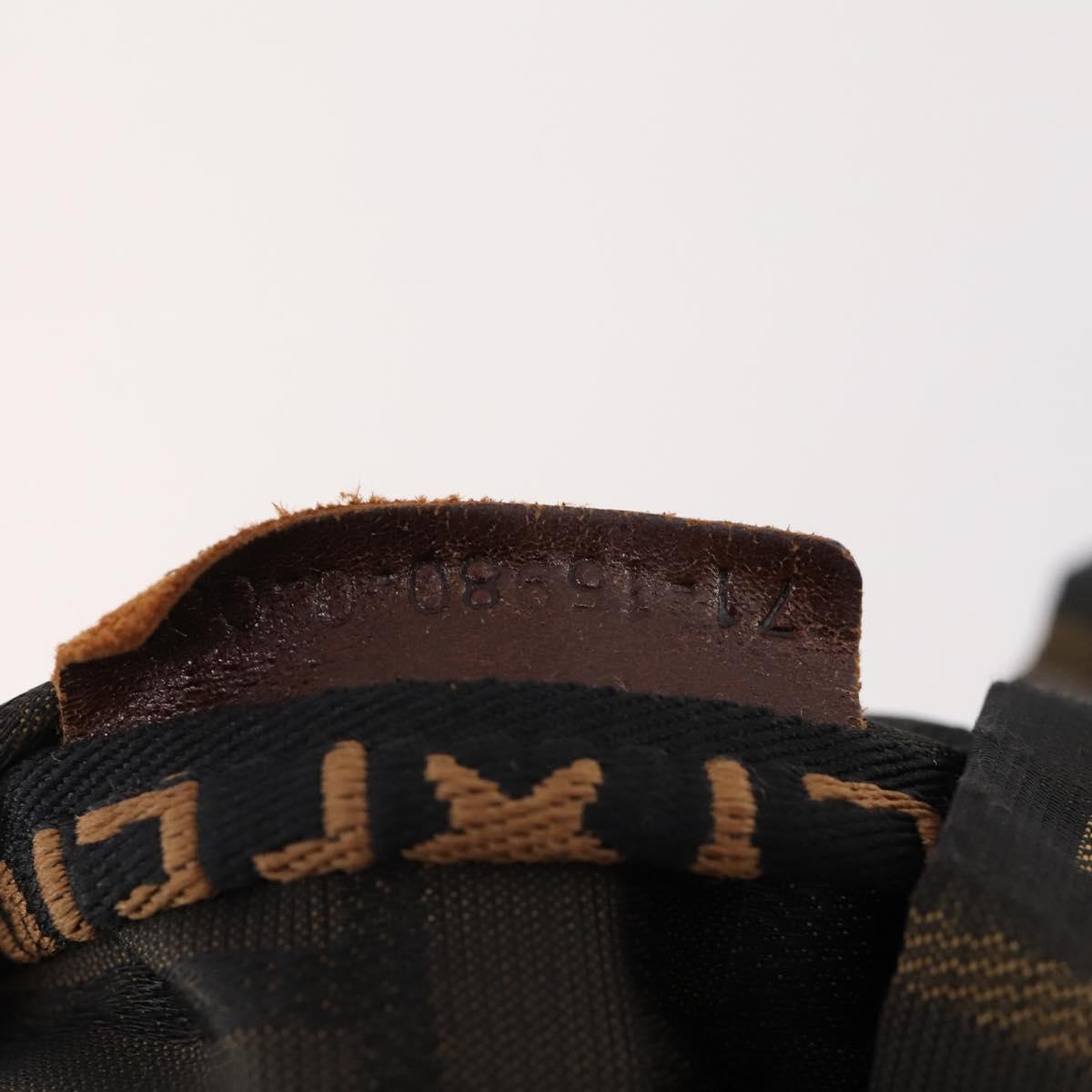 FENDI Zucca Canvas Backpack Brown Black Auth bs33678