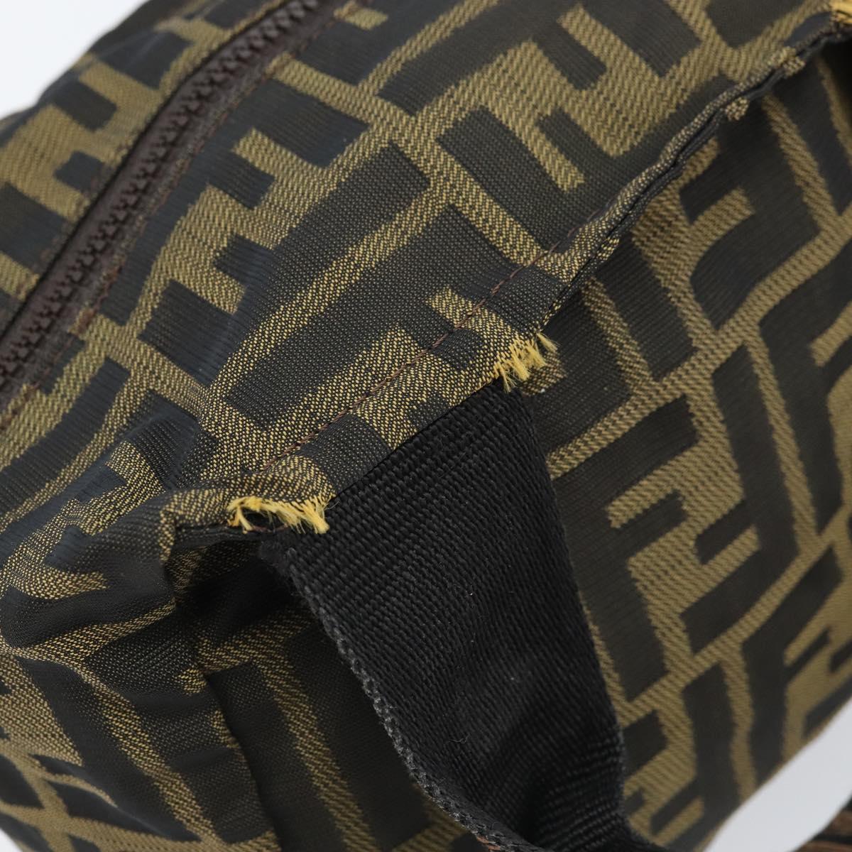 FENDI Zucca Canvas Hand Bag Black Brown Auth bs33680