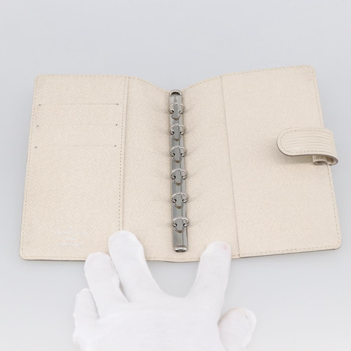 LOUIS VUITTON Epi Agenda PM Day Planner Cover White Yvoire R2005J Auth bs33692
