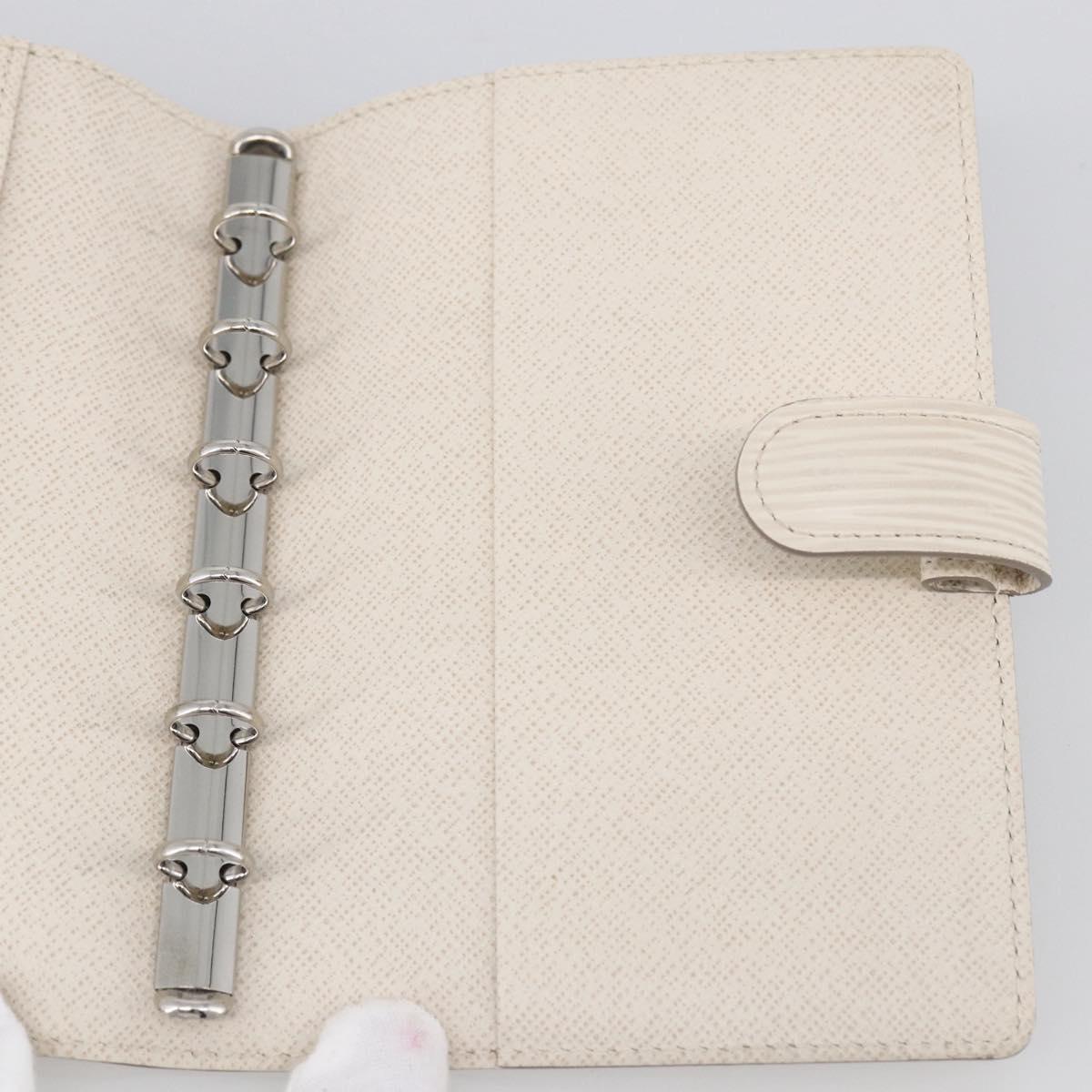 LOUIS VUITTON Epi Agenda PM Day Planner Cover White Yvoire R2005J Auth bs33692