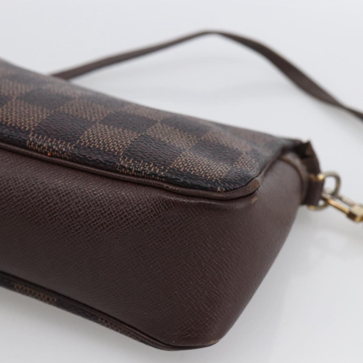 LOUIS VUITTON Damier Ebene Trousse Makeup Pouch N51982 LV Auth bs33693