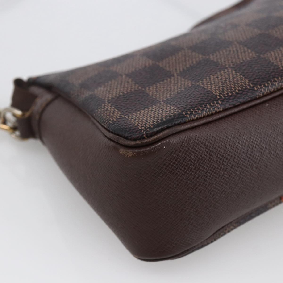 LOUIS VUITTON Damier Ebene Trousse Makeup Pouch N51982 LV Auth bs33693
