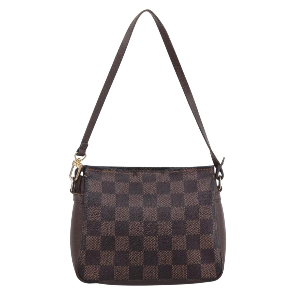 LOUIS VUITTON Damier Ebene Trousse Makeup Pouch N51982 LV Auth bs33693