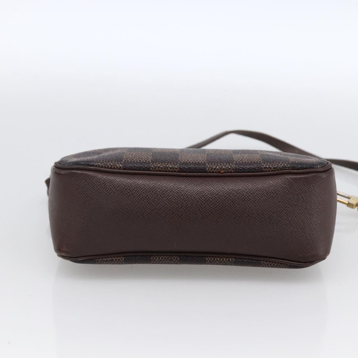 LOUIS VUITTON Damier Ebene Trousse Makeup Pouch N51982 LV Auth bs33693