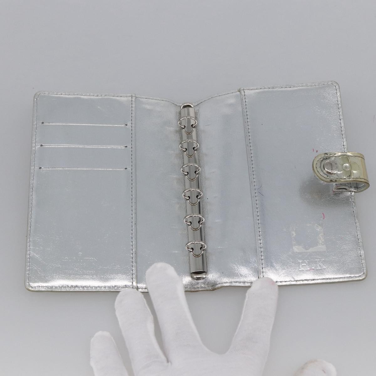 LOUIS VUITTON Monogram Miroir Agenda PM Day Cover Silver R20963 LV Auth bs33695