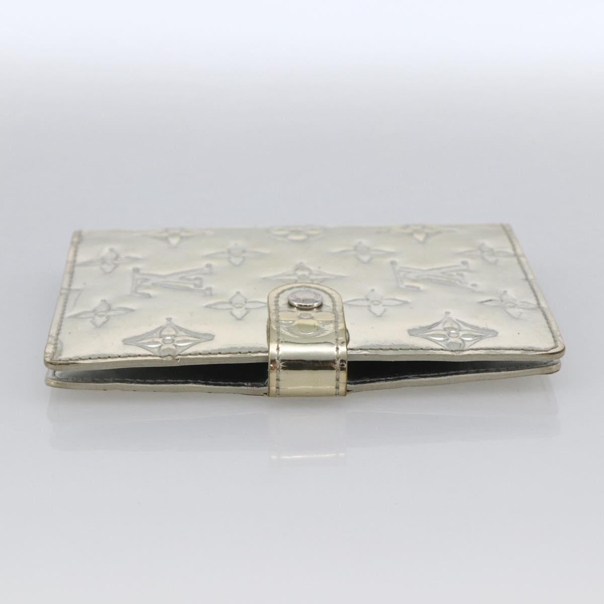 LOUIS VUITTON Monogram Miroir Agenda PM Day Cover Silver R20963 LV Auth bs33695