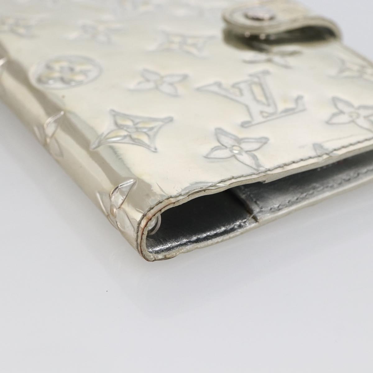 LOUIS VUITTON Monogram Miroir Agenda PM Day Cover Silver R20963 LV Auth bs33695