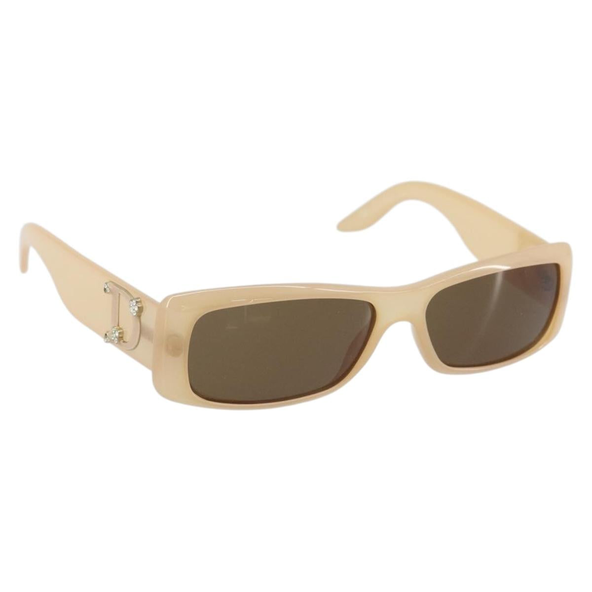 Christian Dior Sunglasses plastic Beige Auth bs33698
