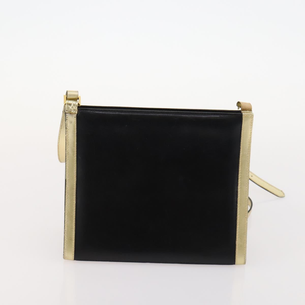 Salvatore Ferragamo Shoulder Bag Leather 2 Set Black Auth bs33700