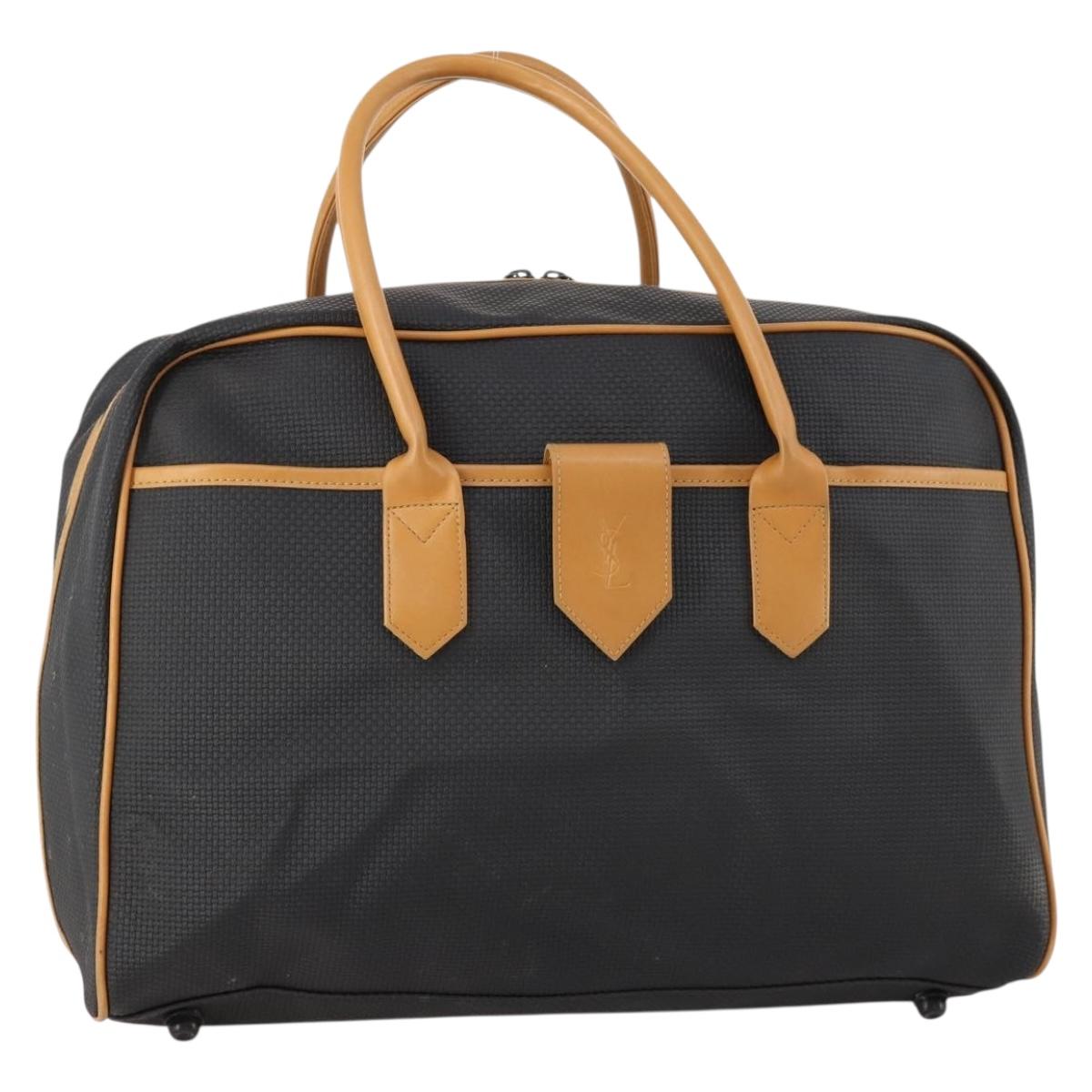 SAINT LAURENT Boston Bag PVC Black Auth bs33701