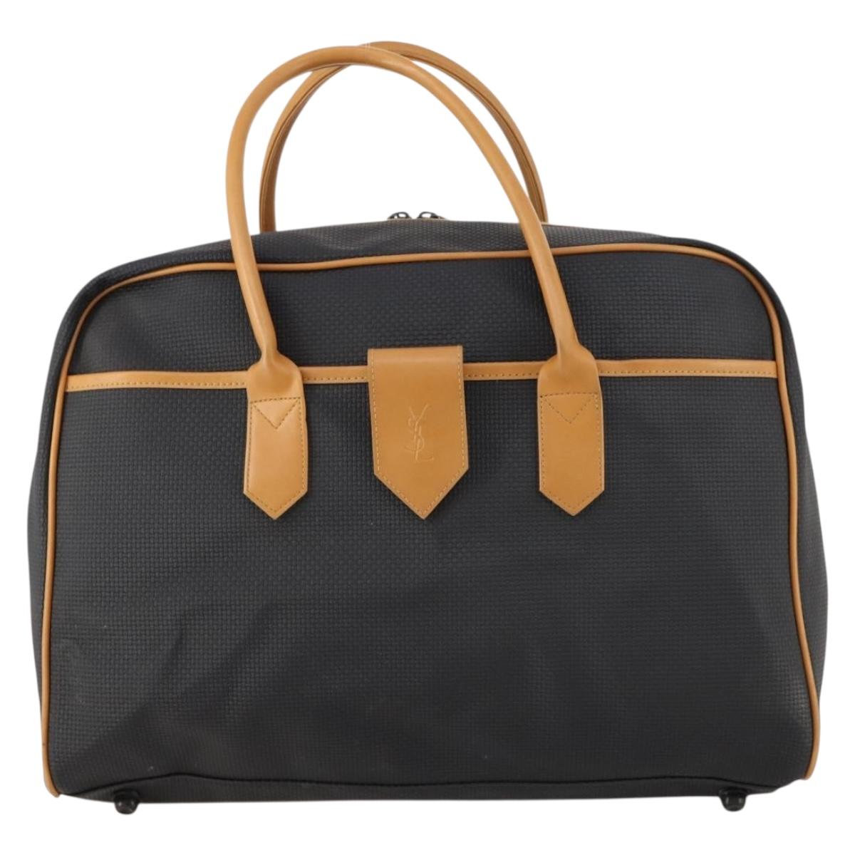 SAINT LAURENT Boston Bag PVC Black Auth bs33701