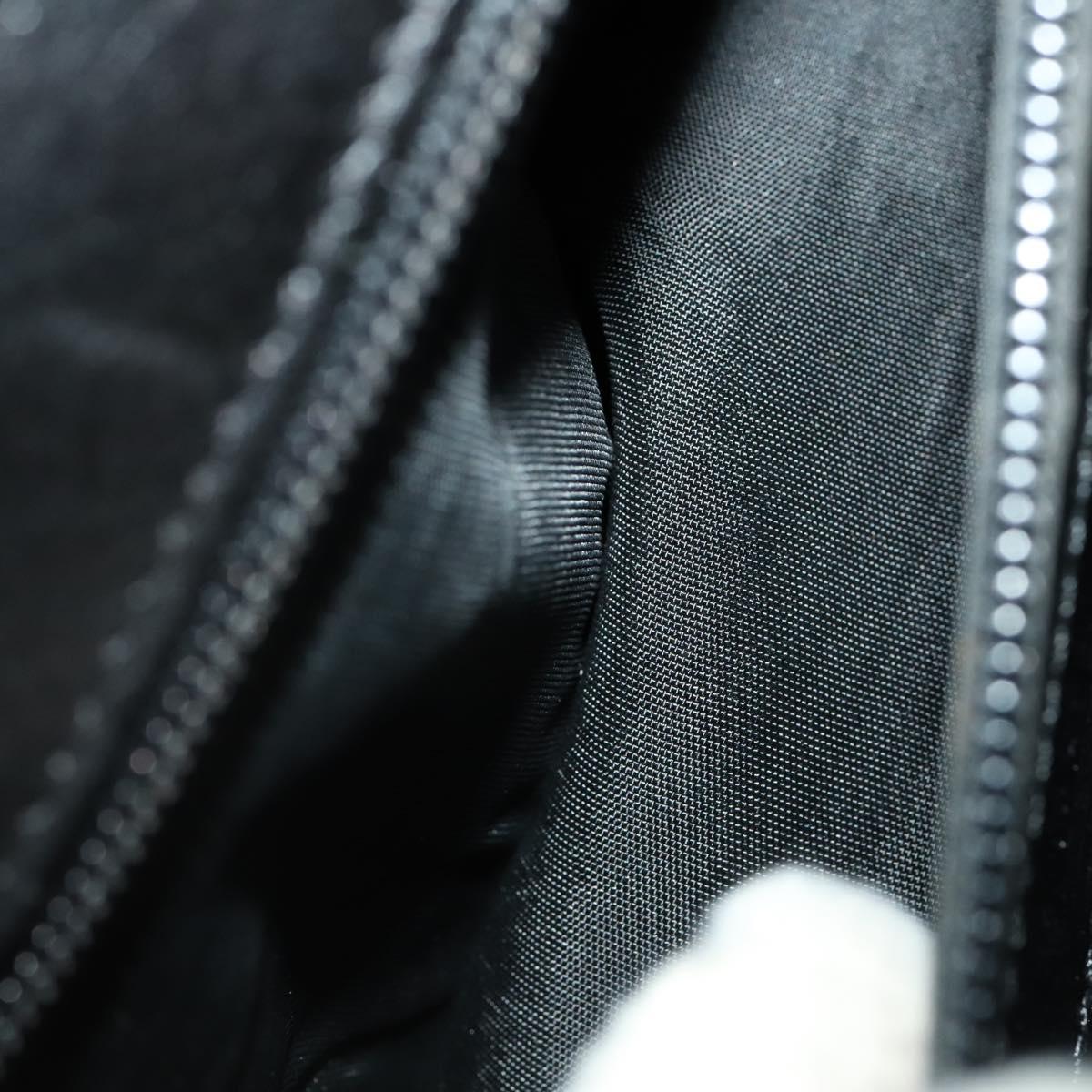VERSACE Business Bag Leather Black Gold Auth bs33703