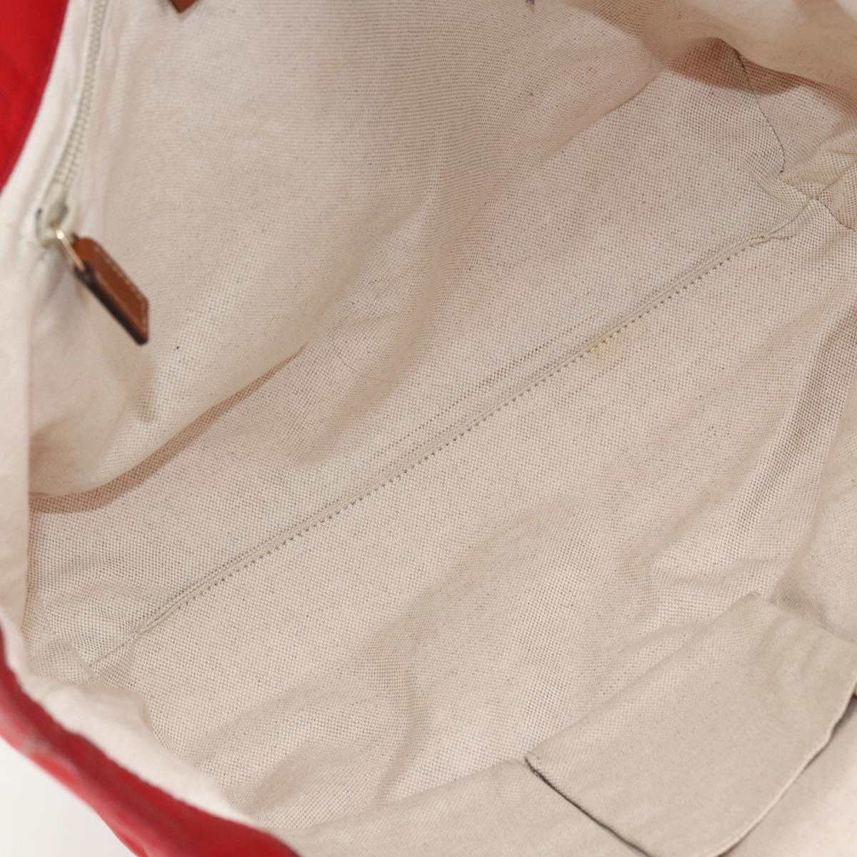 GUCCI GG Canvas Tote Bag Nylon Gold Red 282439 Auth bs33704