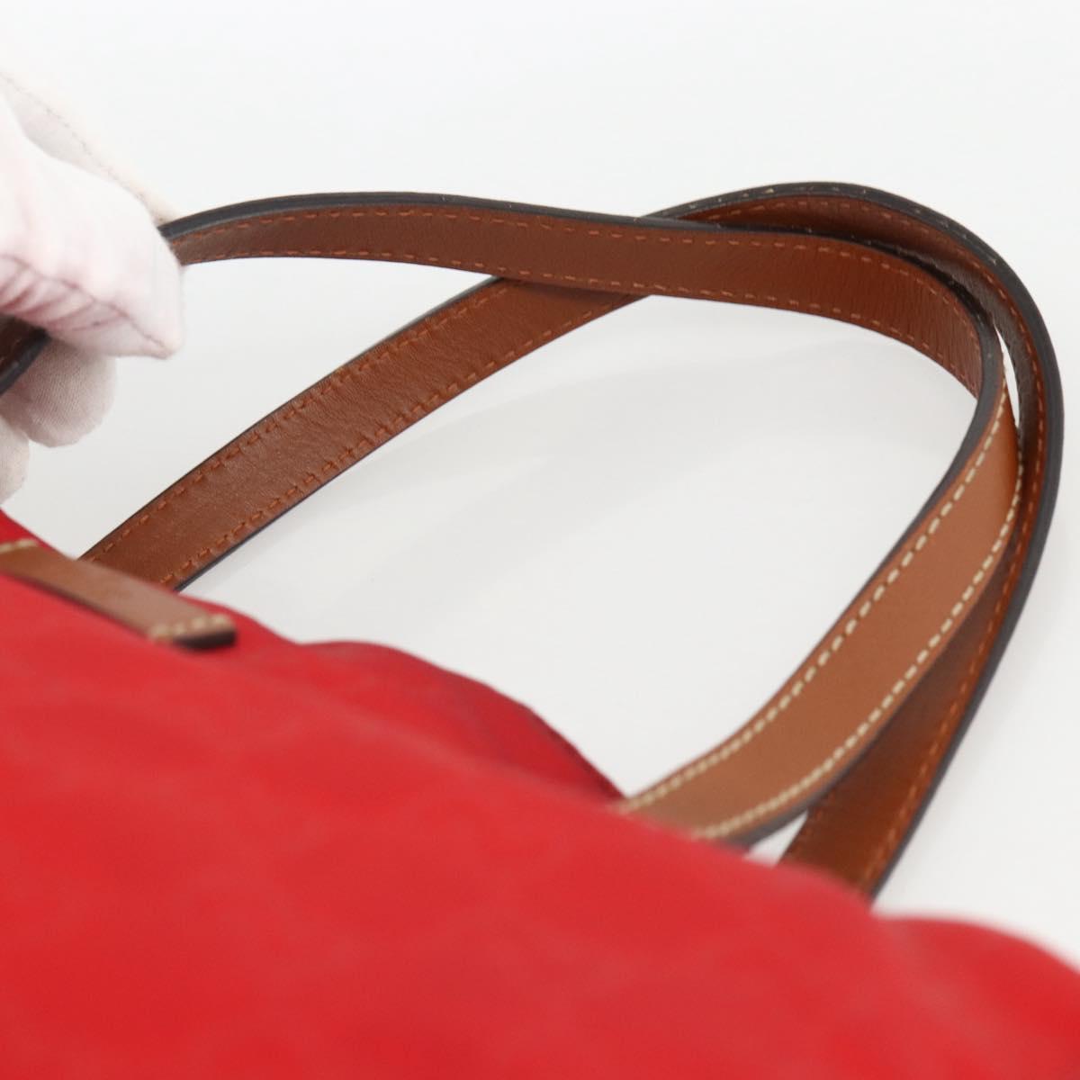 GUCCI GG Canvas Tote Bag Nylon Gold Red 282439 Auth bs33704
