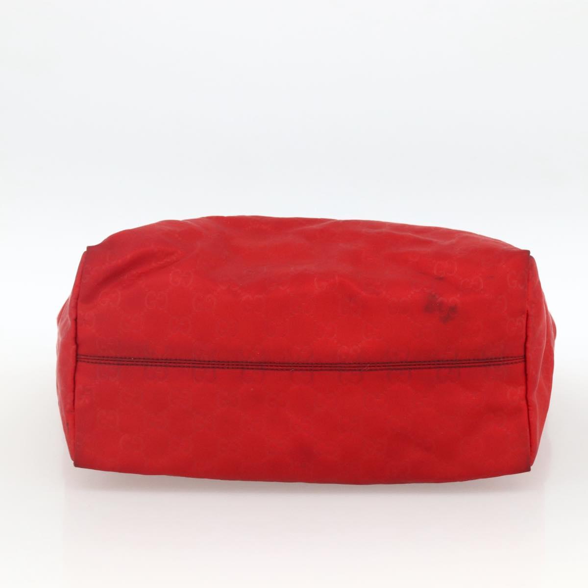 GUCCI GG Canvas Tote Bag Nylon Gold Red 282439 Auth bs33704