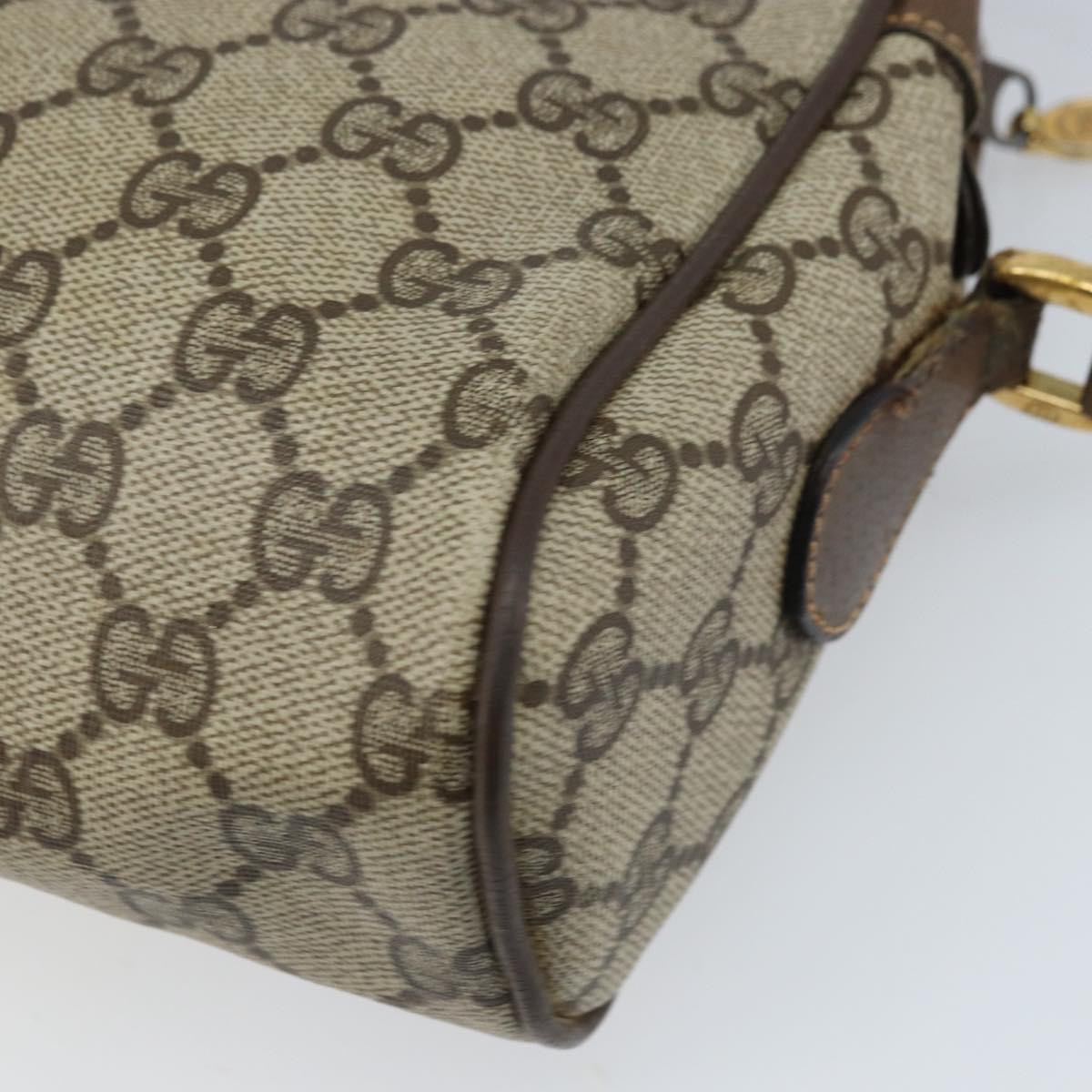 GUCCI GG Supreme Web Sherry Line Bag PVC Beige Gold 904 02 005 Auth bs33706