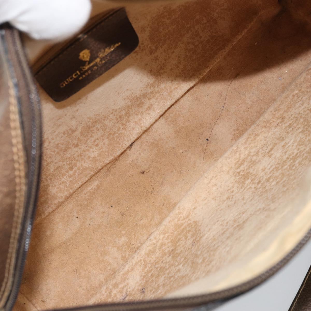 GUCCI GG Supreme Web Sherry Line Bag PVC Beige Gold 904 02 005 Auth bs33706