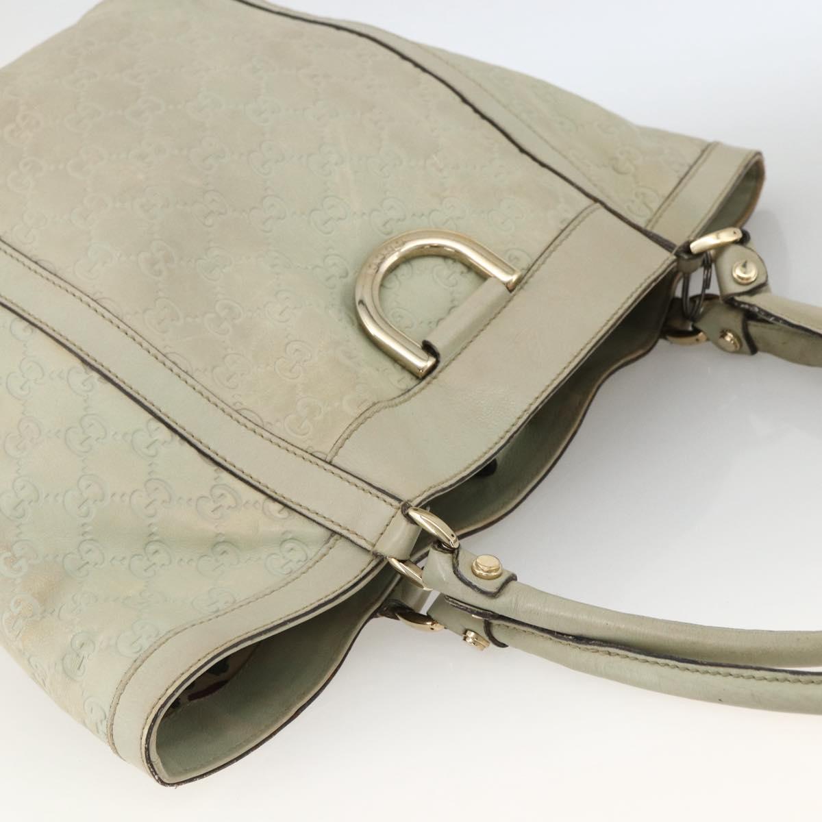 GUCCI GG Canvas Guccissima Tote Bag Leather Beige Gold 211982 Auth bs33709