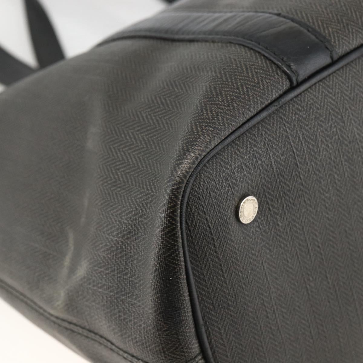 BVLGARI Tote Bag PVC Black Silver Auth bs33712