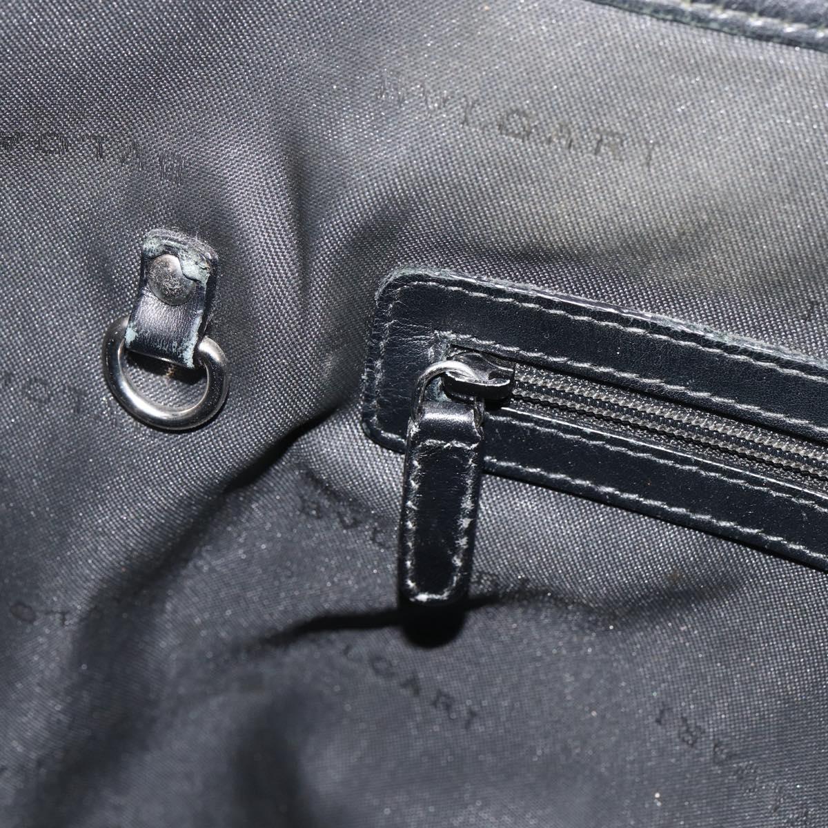 BVLGARI Tote Bag PVC Black Silver Auth bs33712
