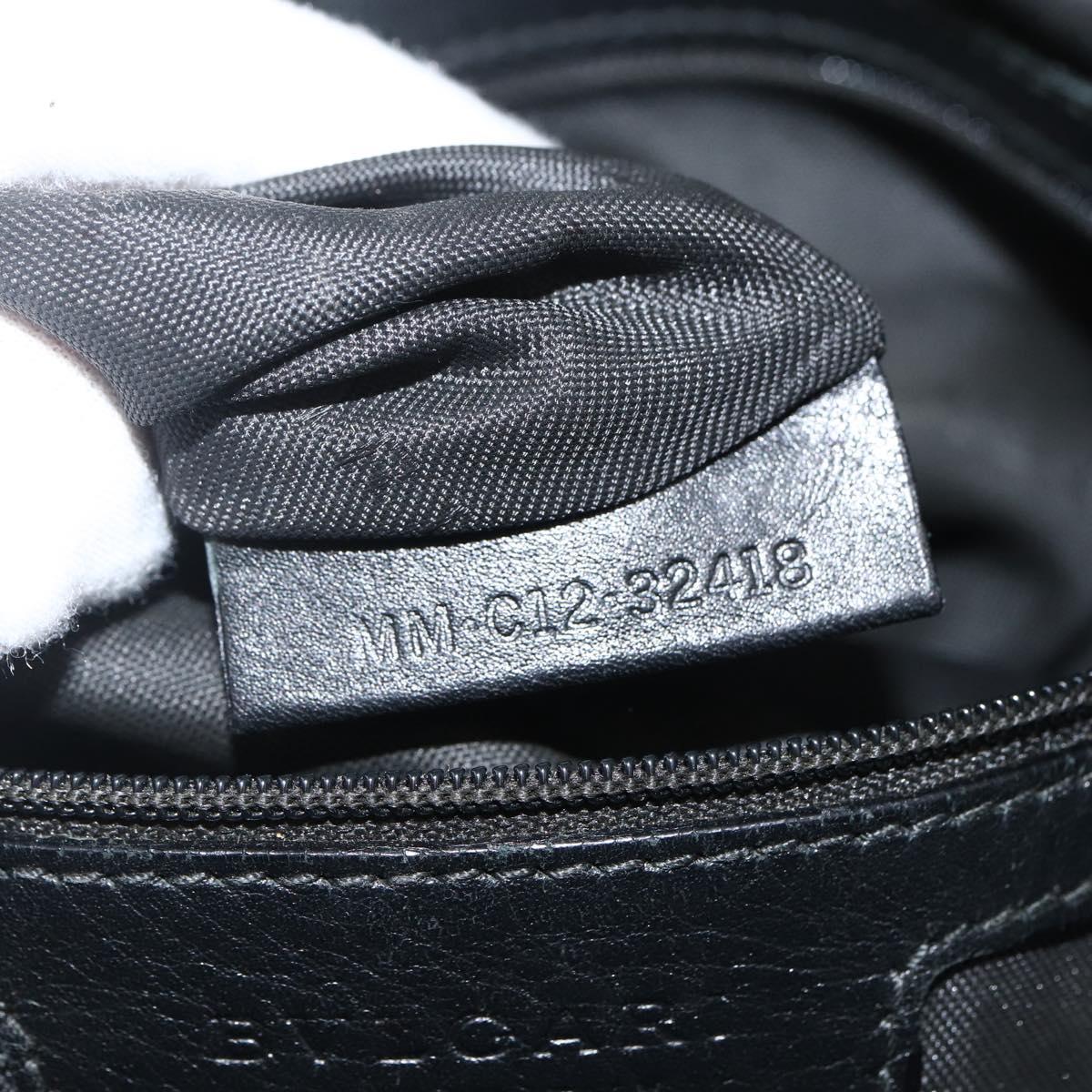 BVLGARI Tote Bag PVC Black Silver Auth bs33712