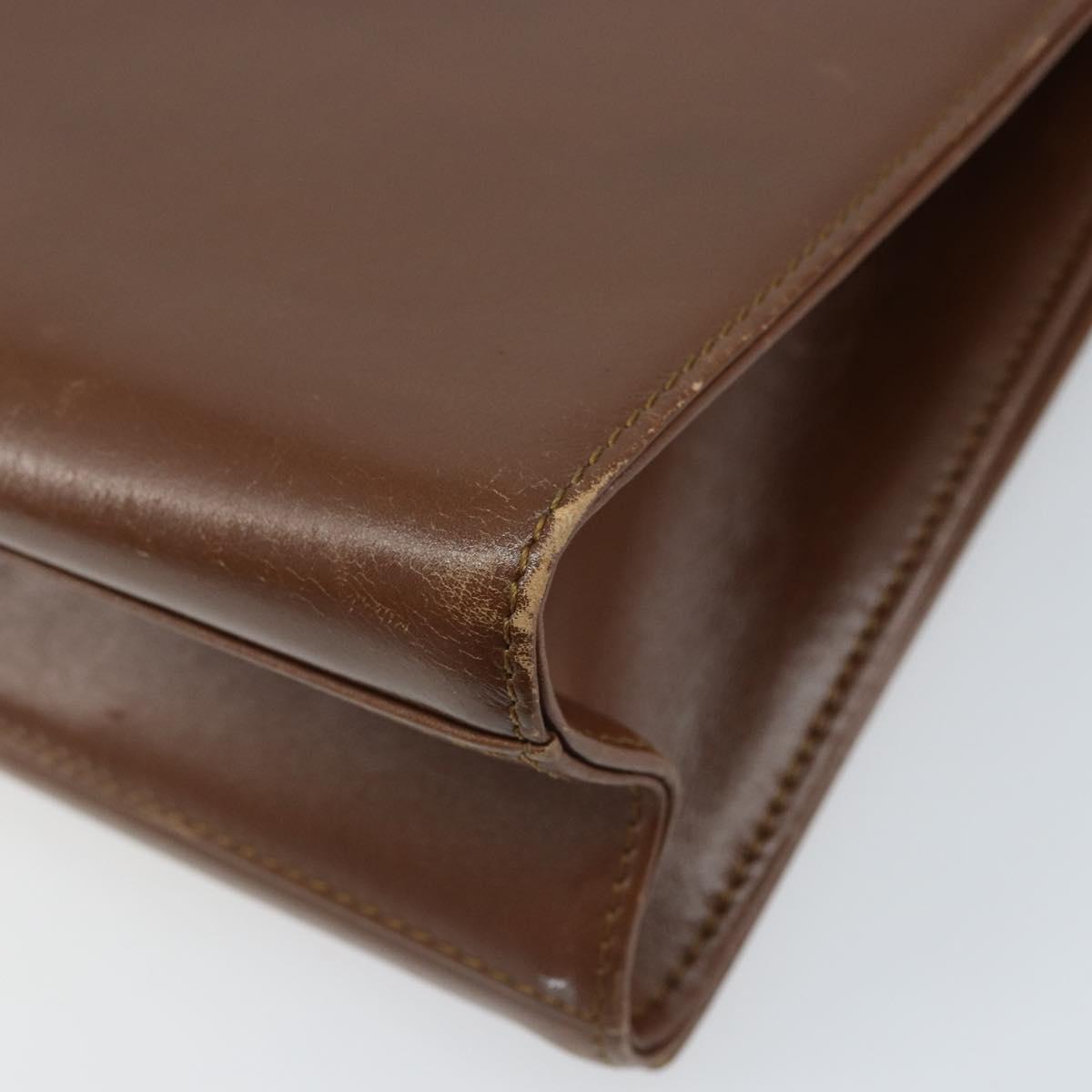 GIVENCHY Shoulder Bag Leather Brown Gold Auth bs33714