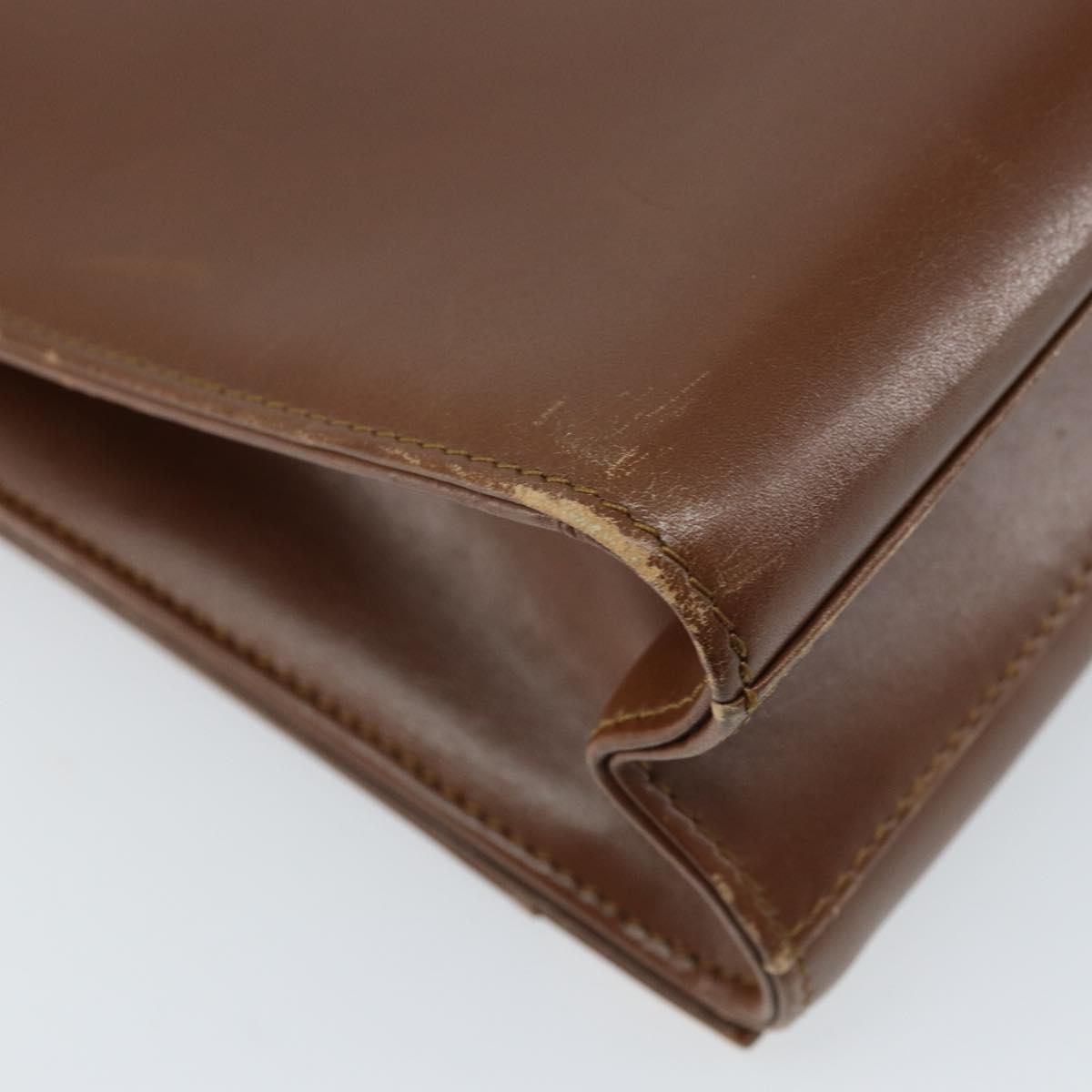 GIVENCHY Shoulder Bag Leather Brown Gold Auth bs33714