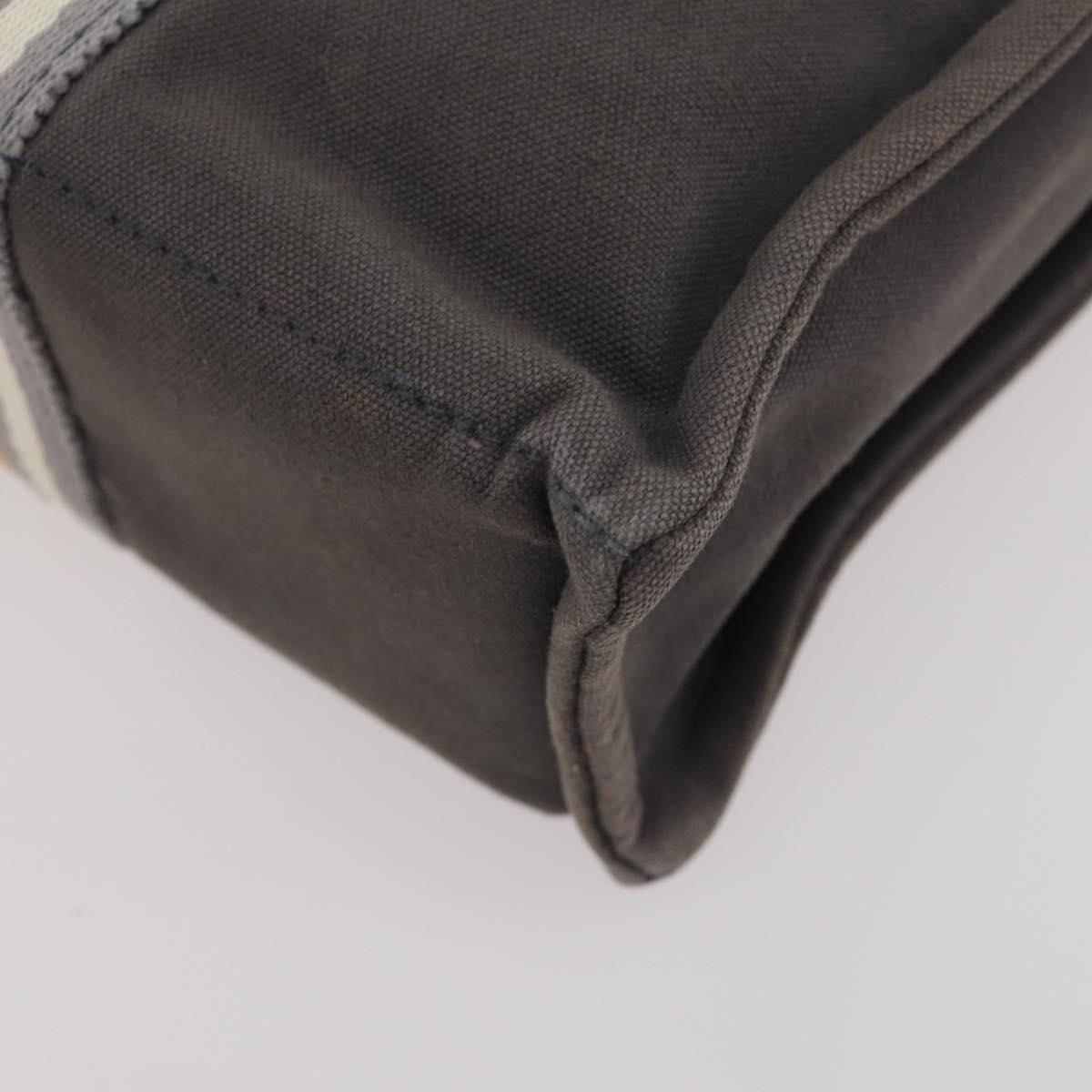 HERMES Fourre Tout Hand Bag Canvas 2 Set Gray Navy Auth bs33715