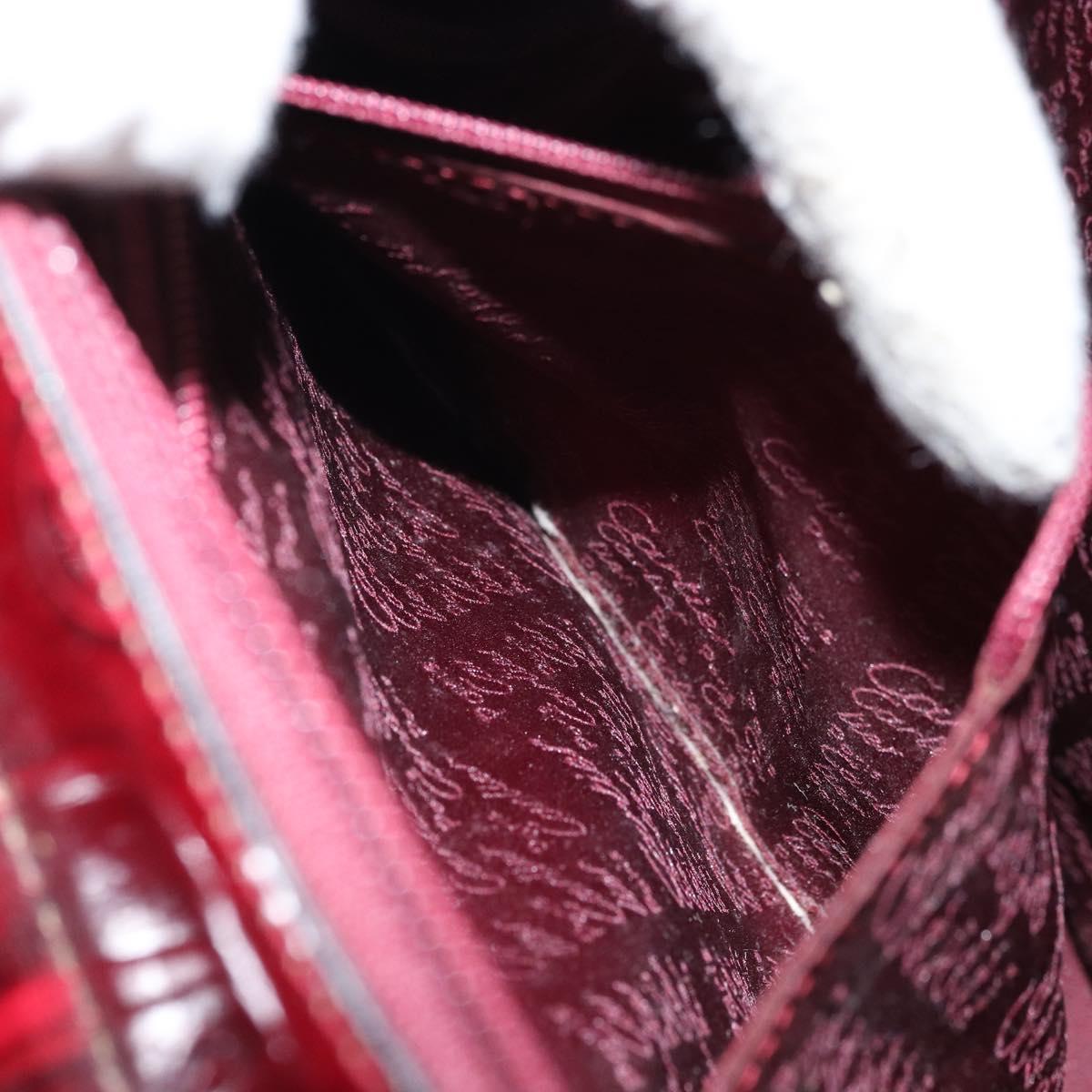 CARTIER Backpack Patent leather Red Gold Auth bs33722