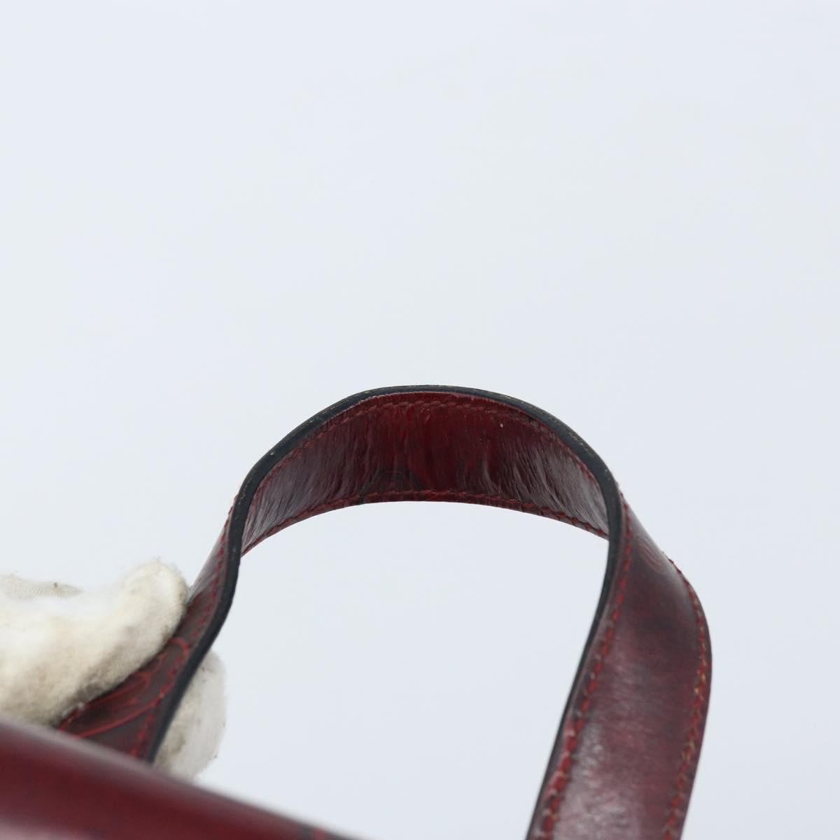 CARTIER Backpack Patent leather Red Gold Auth bs33722