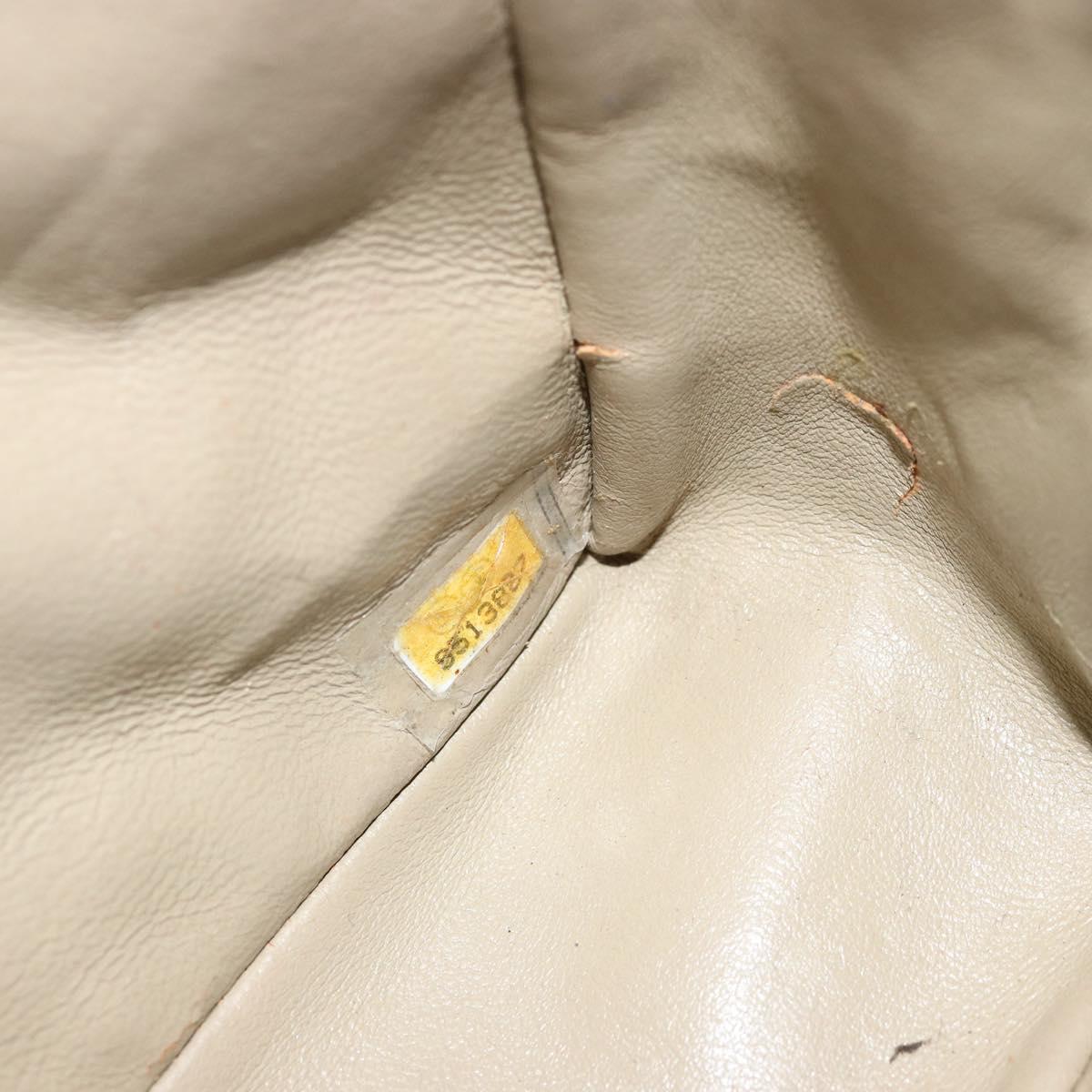 CHANEL Matelasse Chain Shoulder Bag Cotton Brown Gold CC Auth bs33723