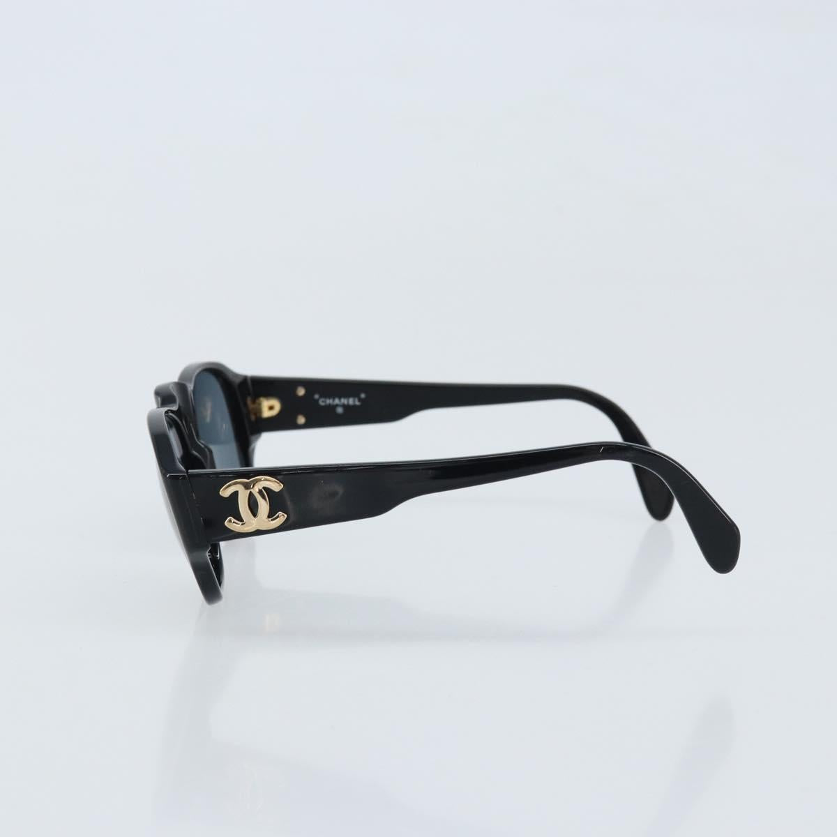 CHANEL Sunglasses plastic Black CC Auth bs33724