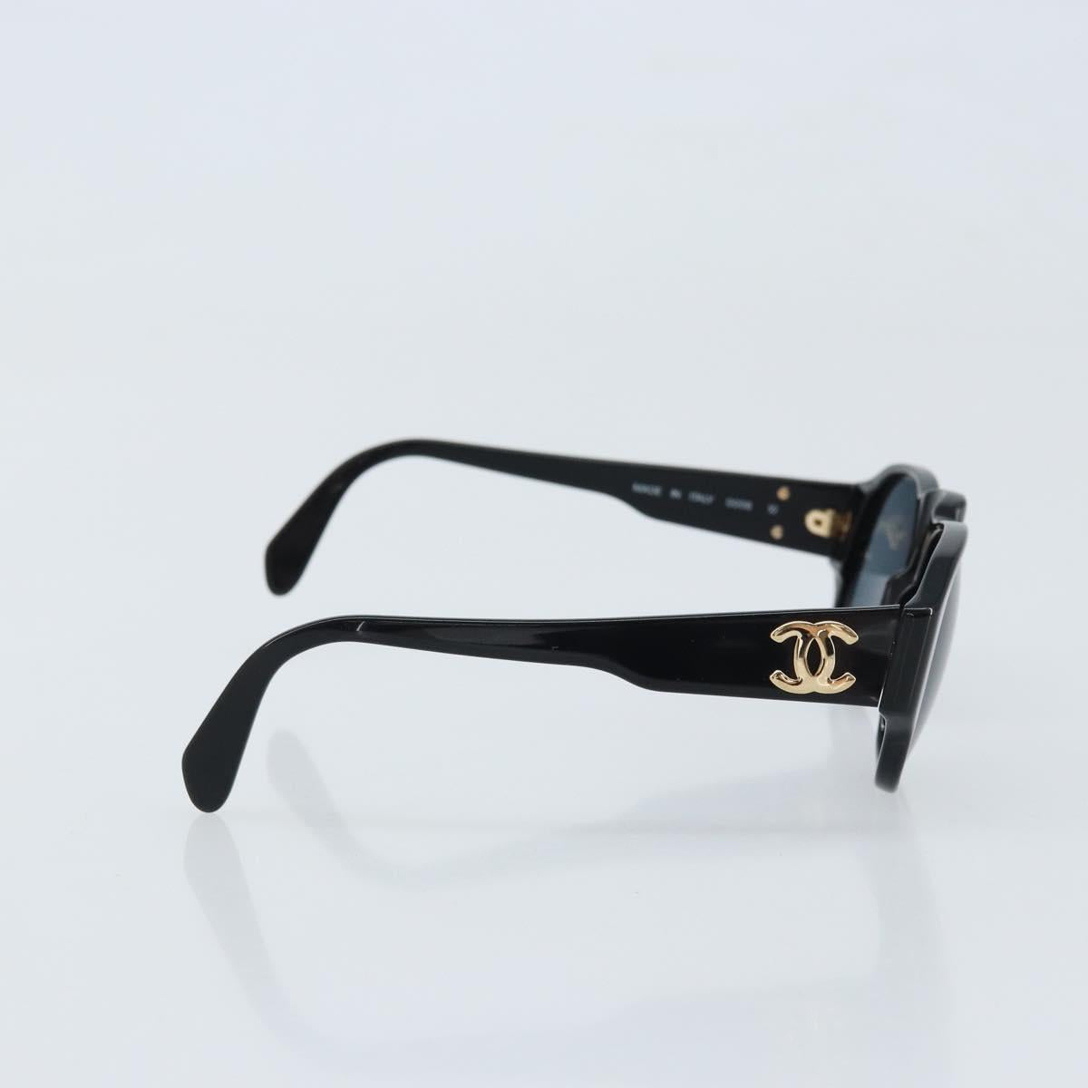 CHANEL Sunglasses plastic Black CC Auth bs33724
