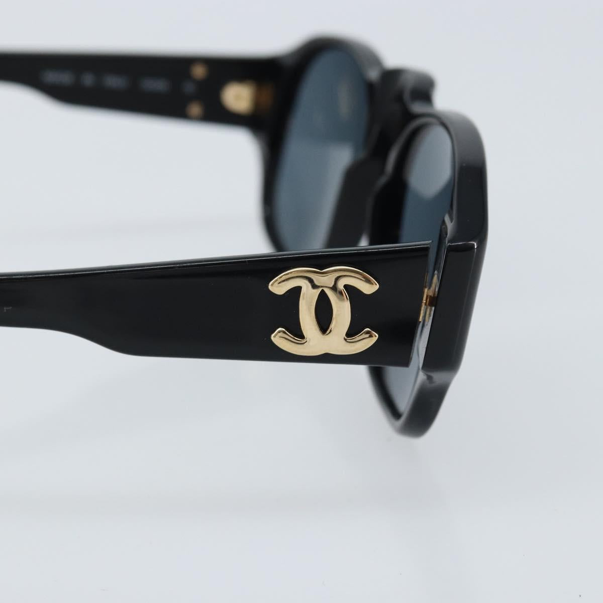 CHANEL Sunglasses plastic Black CC Auth bs33724